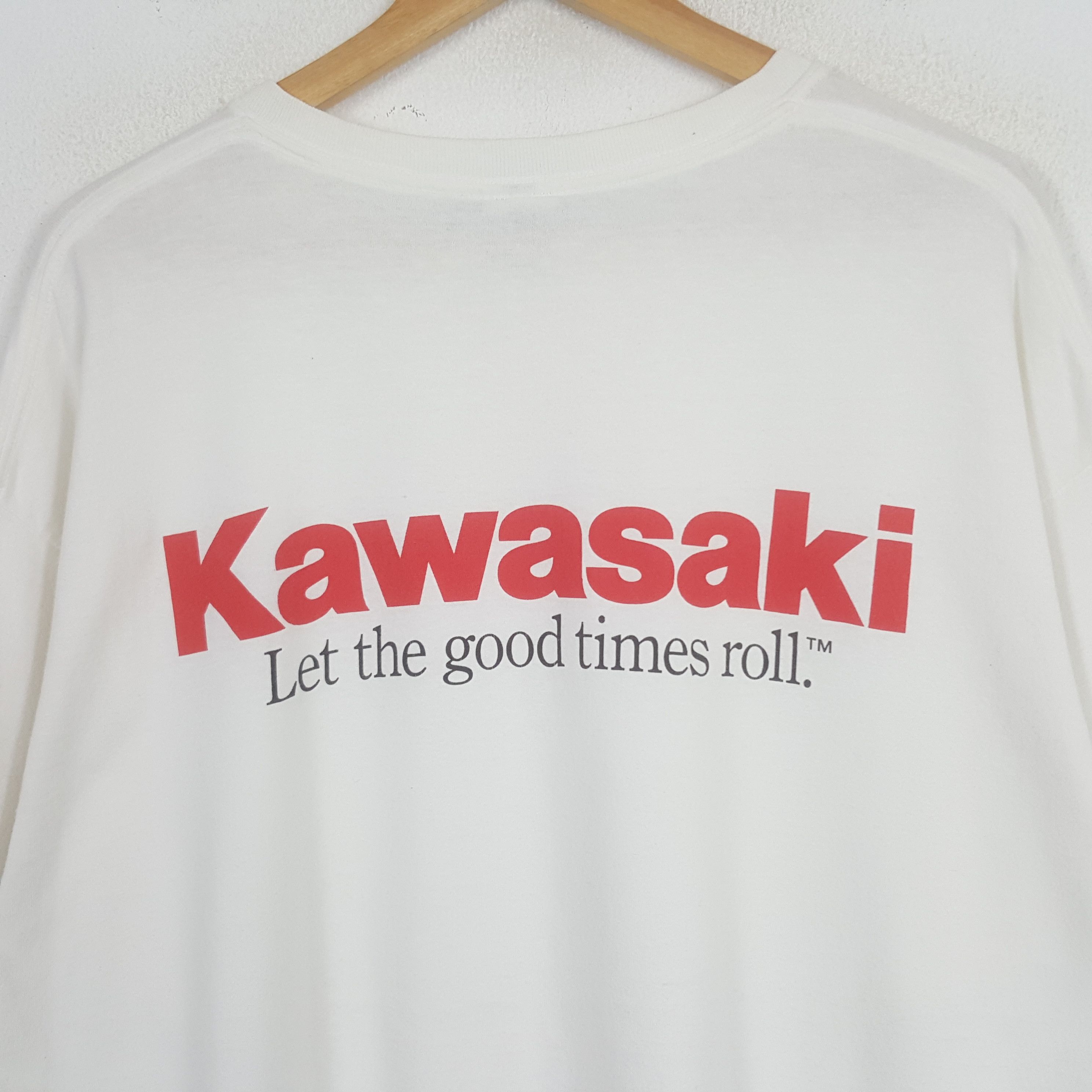 Vintage Vintage Kawasaki Japanese Motorsports Racing Tshirt Size US XXL / EU 58 / 5 - 2 Thumbnail