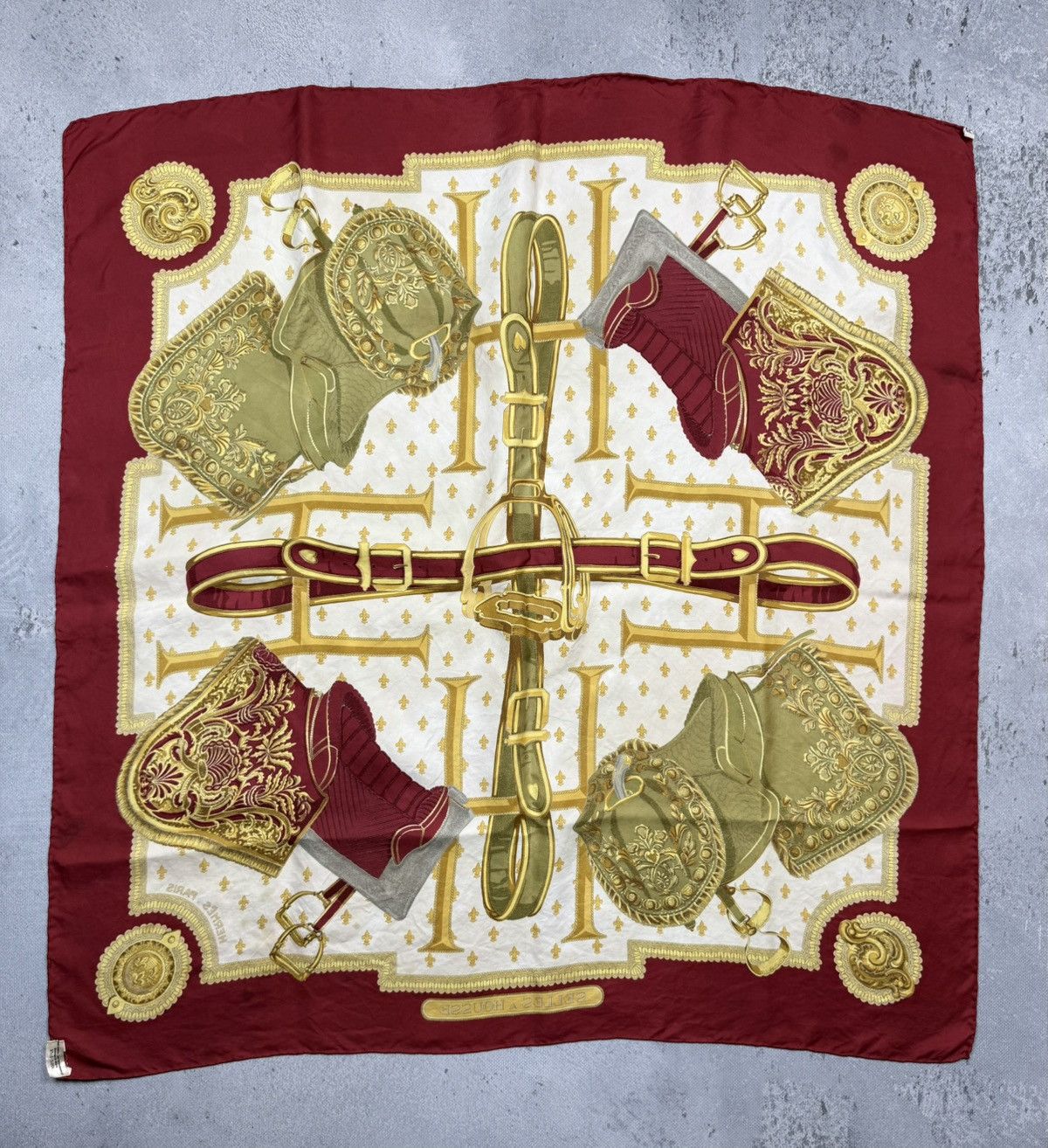 Hermes Vintage Hermes Silk Scarf Selles a Housse Carre 90 Rare 80s Size ONE SIZE - 14 Thumbnail