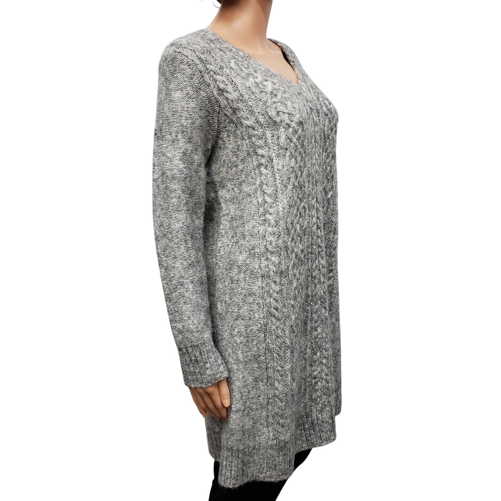 Other Max Studio Sweater Dress Cable Knit Long Sleeve V-Neck S Size S / US 4 / IT 40 - 6 Thumbnail