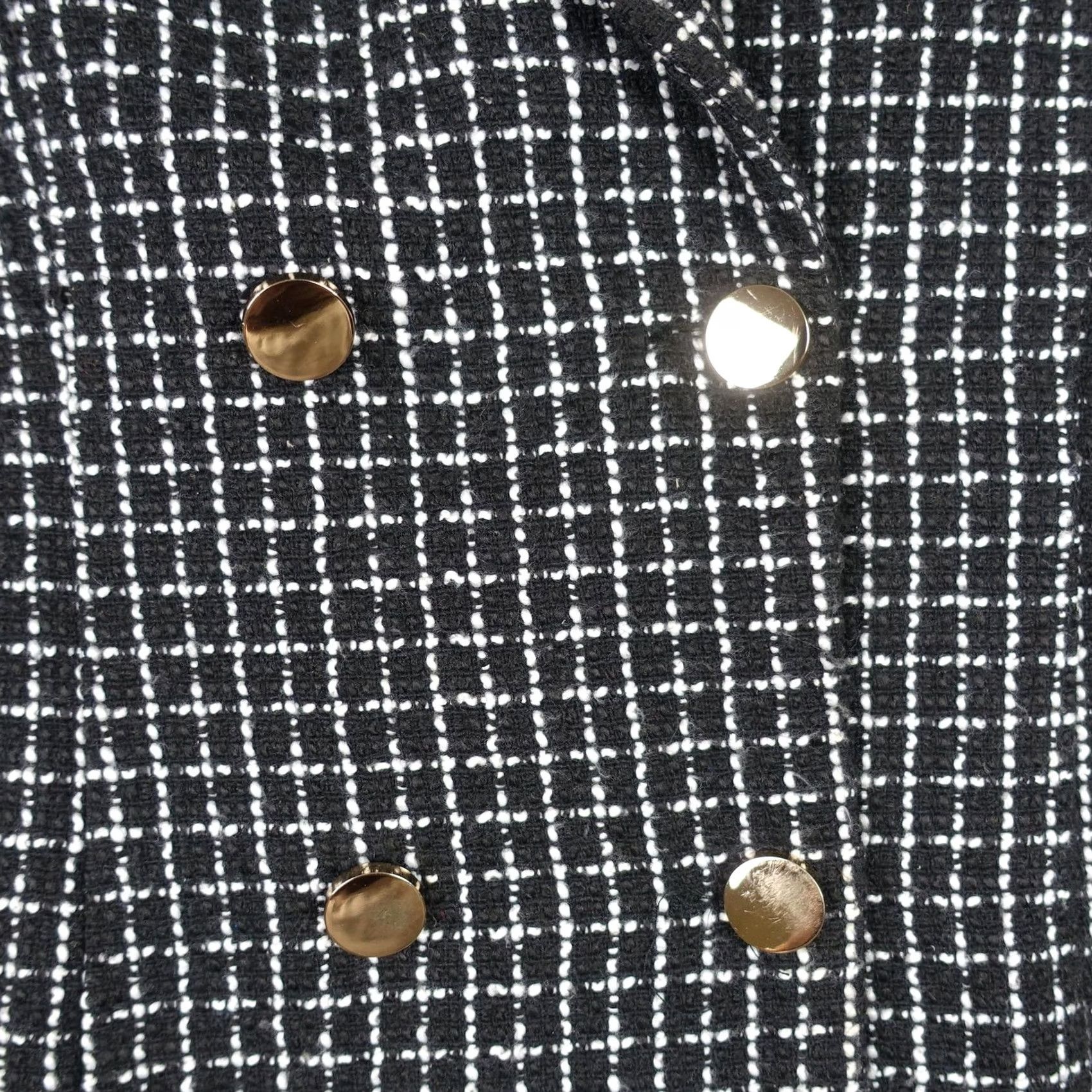 Forever 21 FOREVER 21 Dress Womens L Black Check Tweed Blazer Fit & Flare Jacket Y2K VT Dress Size L / US 10 / IT 46 - 3 Thumbnail