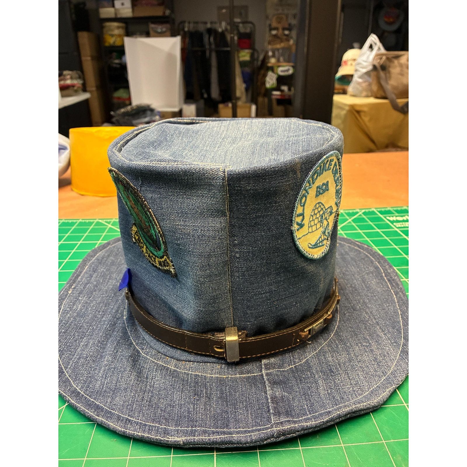 Other Upcycled Denim Wide Brim Hat XL 24” – Vintage Scout Patch Size ONE SIZE - 5 Thumbnail