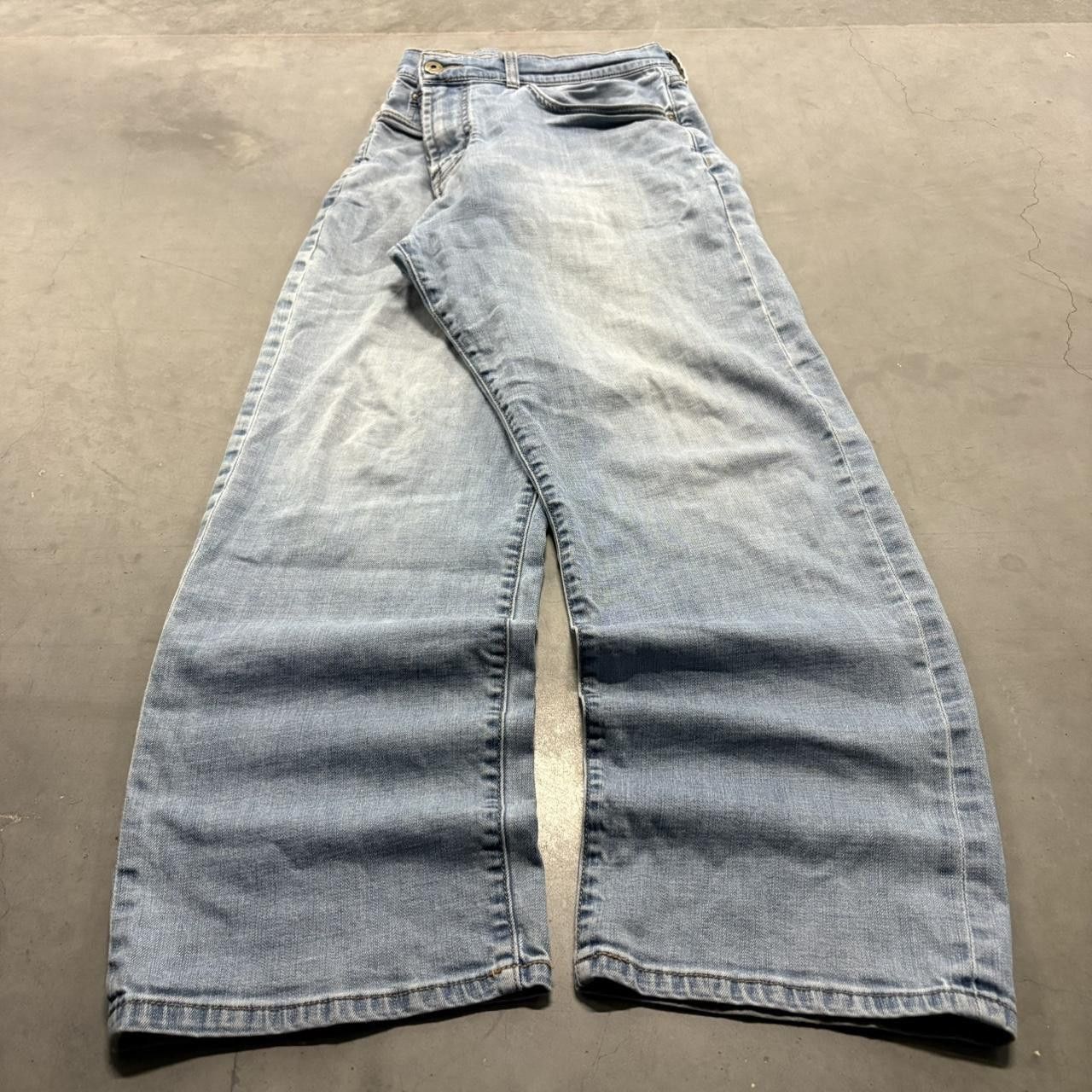 Joseph Abboud Crazy Vintage Y2K/2000s Super Baggy Skater Joseph Abboud Streetwear Style Light Blue Wash Denim Jeans! Size US 38 / EU 54 - 2 Thumbnail