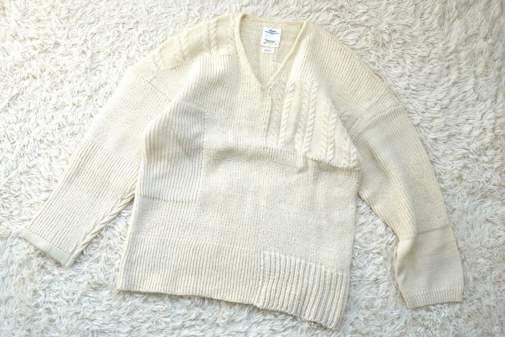 Visvim visvim Highland V-Neck Cable Knit Sweater Size US L / EU 52-54 / 3 - 1 Thumbnail