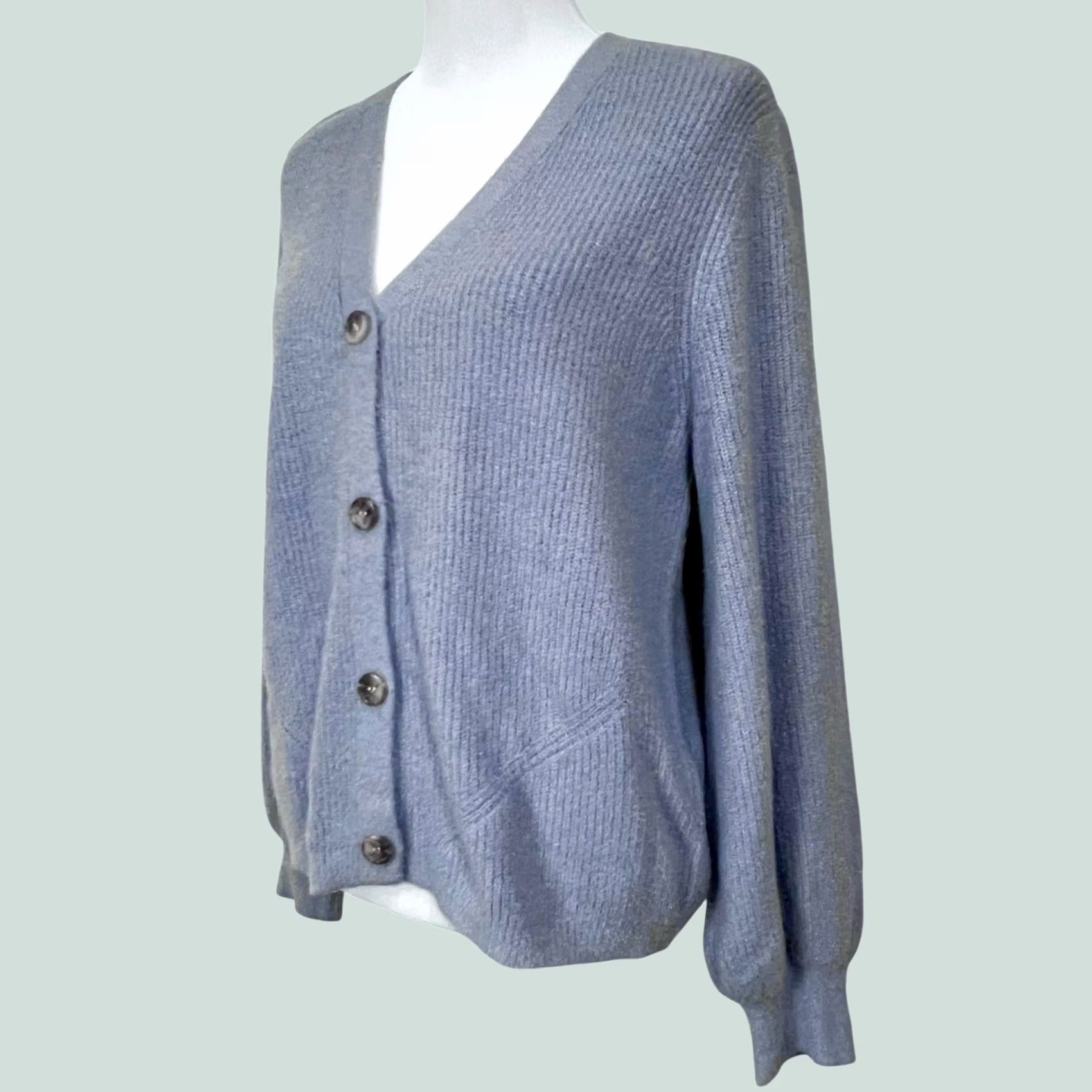 Joie Joie Cardigan Sweater Women’s Blue Soft Coxy Button Front V-Neck Size XL Cardigan Womens XL Blue 90s? Size XL / US 12-14 / IT 48-50 - 1 Thumbnail