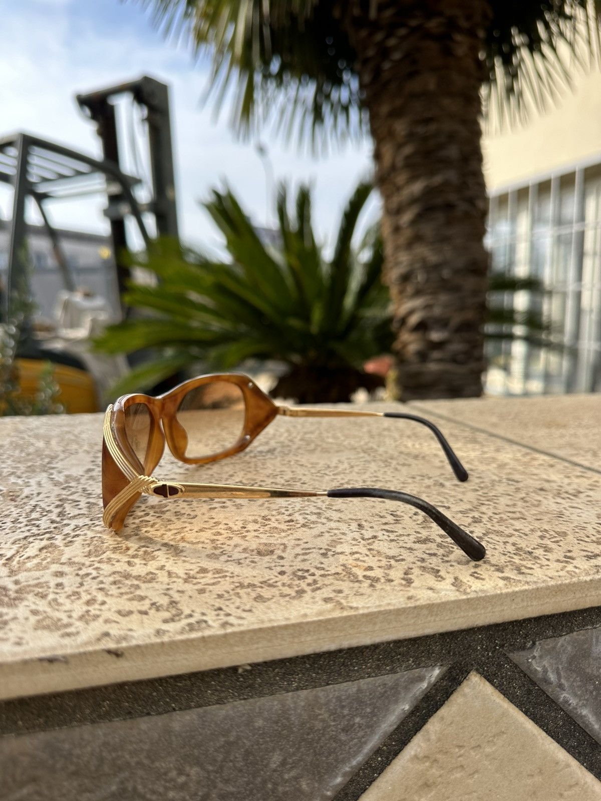 Christian Dior Monsieur × Vintage Christian Dior Sunglasses Vintage 1990s Rare Gold Size ONE SIZE - 3 Thumbnail