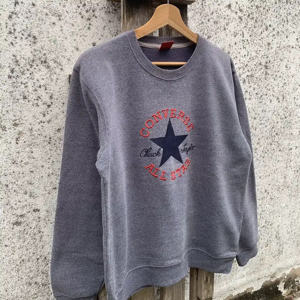 Converse × Vintage Converse All Star Big Logo Sweater Pullover Jumper Size US M / EU 48-50 / 2 - 2 Thumbnail