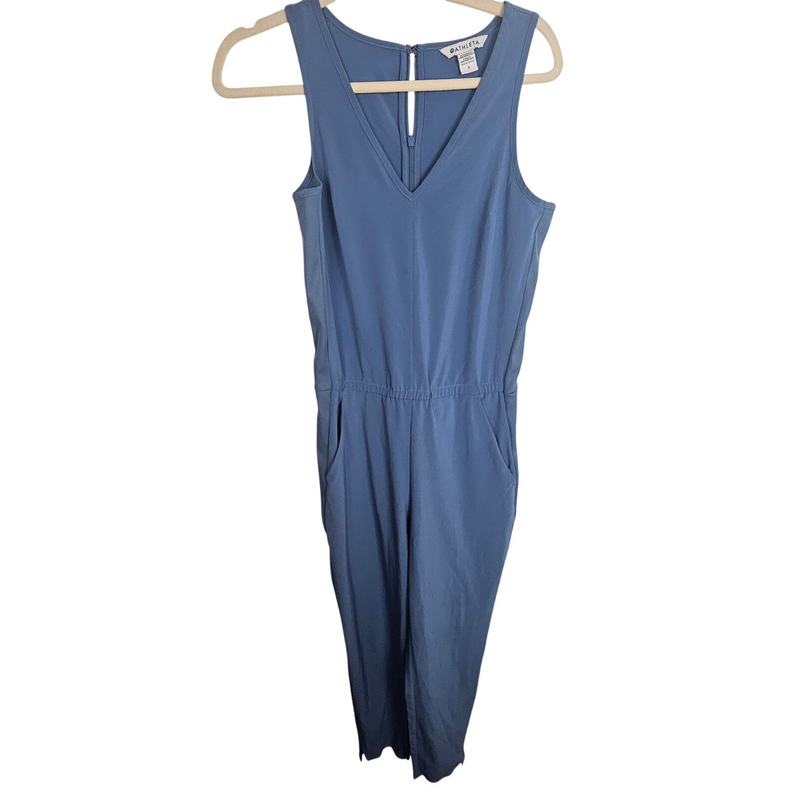 Athleta Athleta Brooklyn Jumpsuit Cottage Blue Size 2 Stretch Active Size 28" / US 6 / IT 42 - 2 Thumbnail