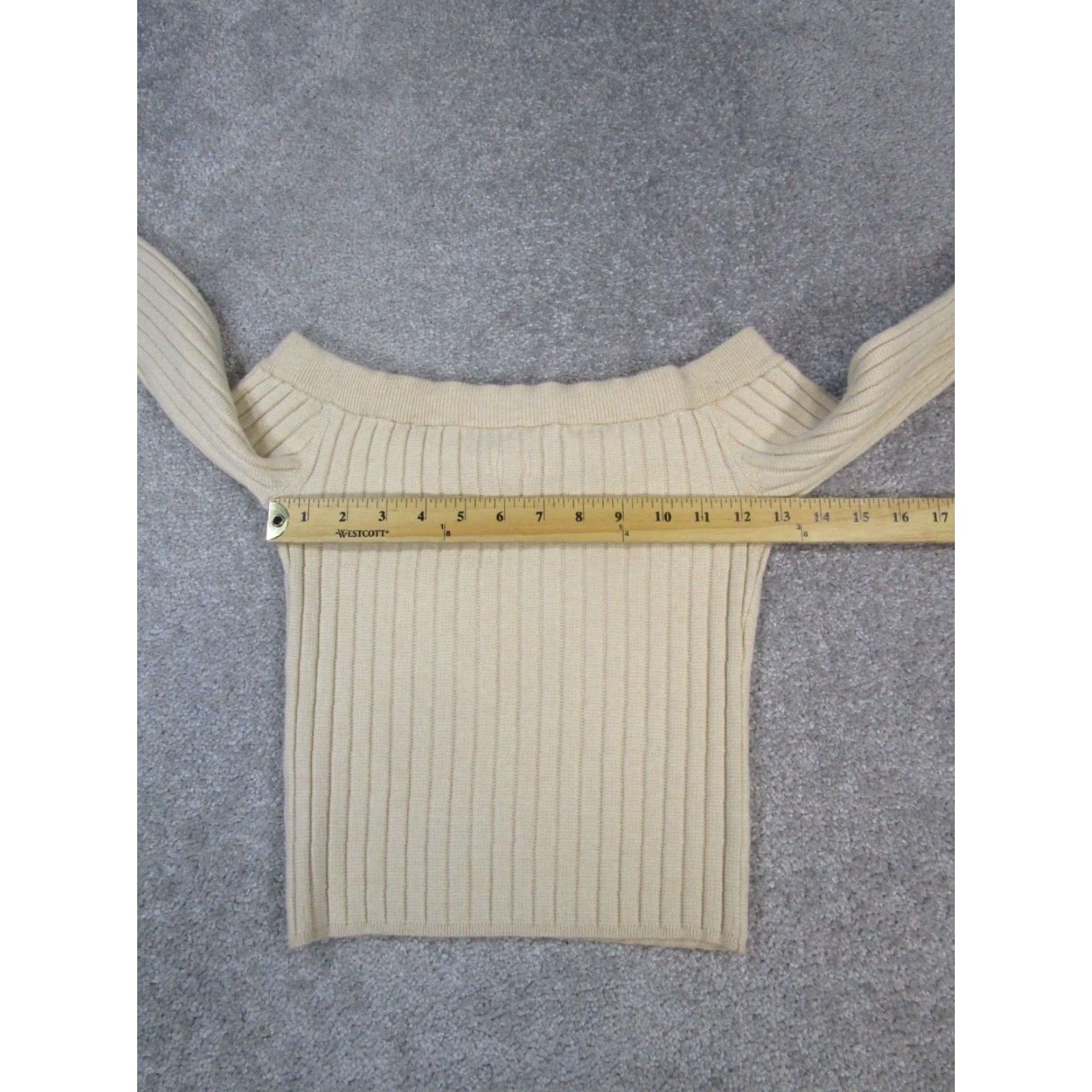 Vintage VINTAGE Aerie Sweater Shirt Women's XS Beige Cropped Knit Pullover Ribbed New Size XS / US 0-2 / IT 36-38 - 5 Thumbnail
