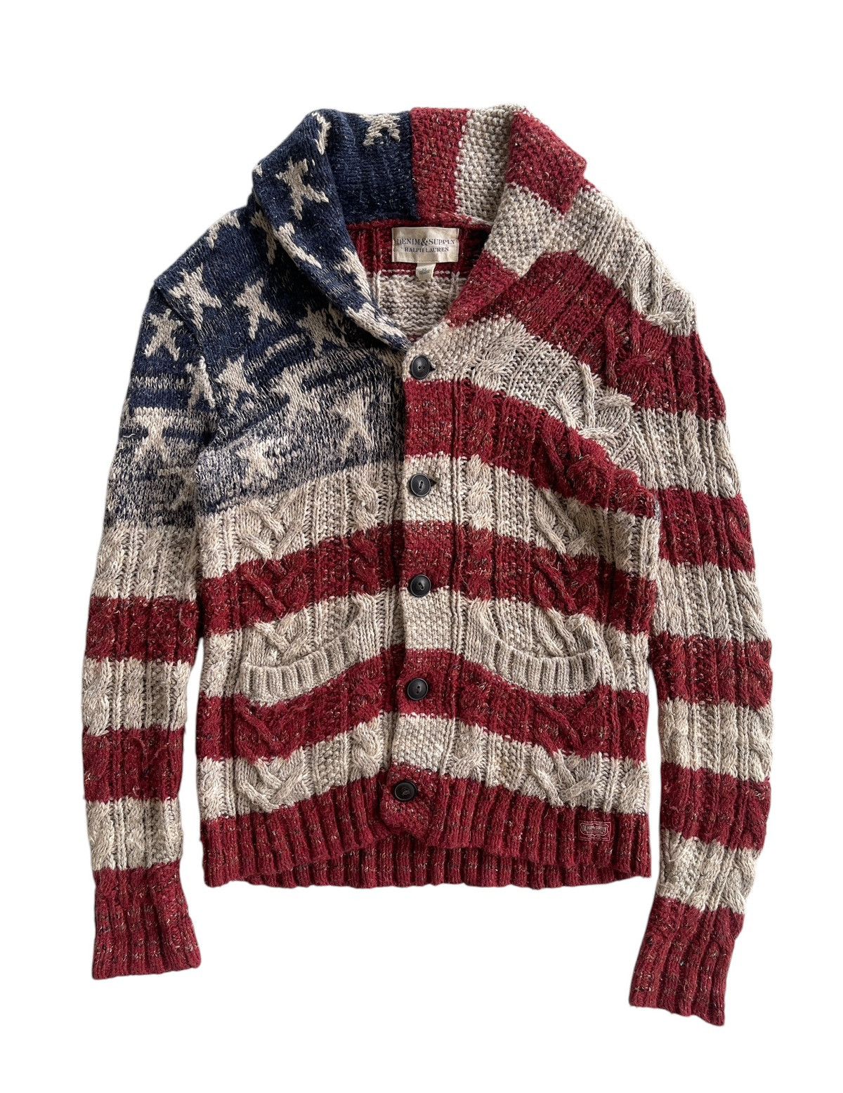 Denim & Supply Ralph Lauren Ralph Lauren American Flag Cardigan Knit Sweater Size US XS / EU 42 / 0 - 2 Thumbnail