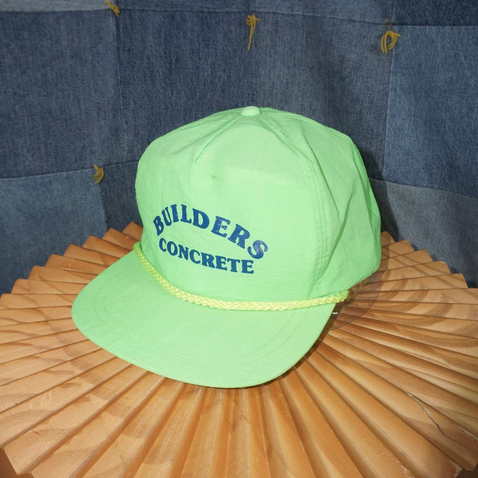 Vintage OSFA - Vintage builders concrete spell out neon rope hat Size ONE SIZE - 2 Thumbnail