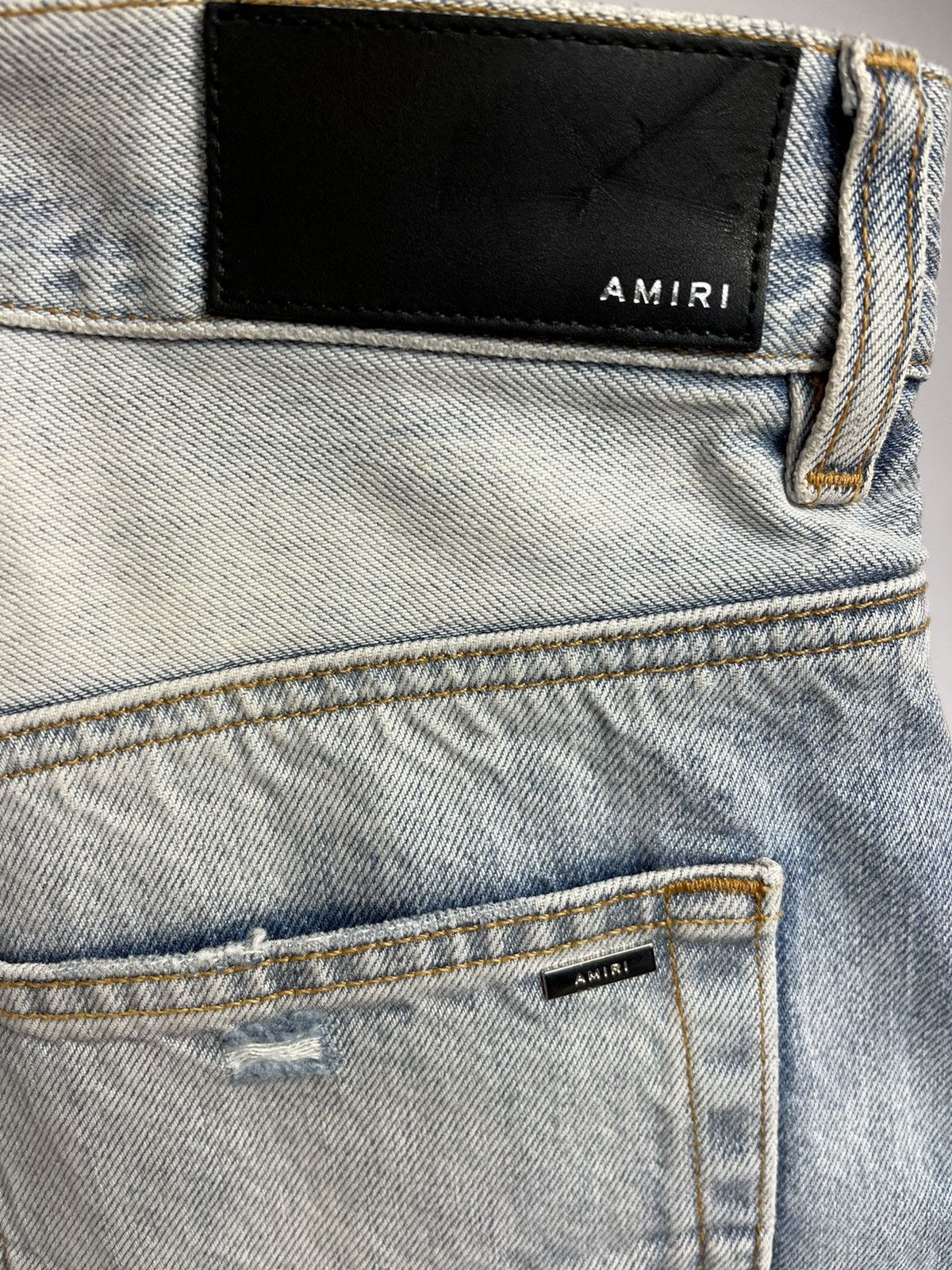 Amiri Amiri Light Blue Distressed Denim Size US 31 - 7 Thumbnail