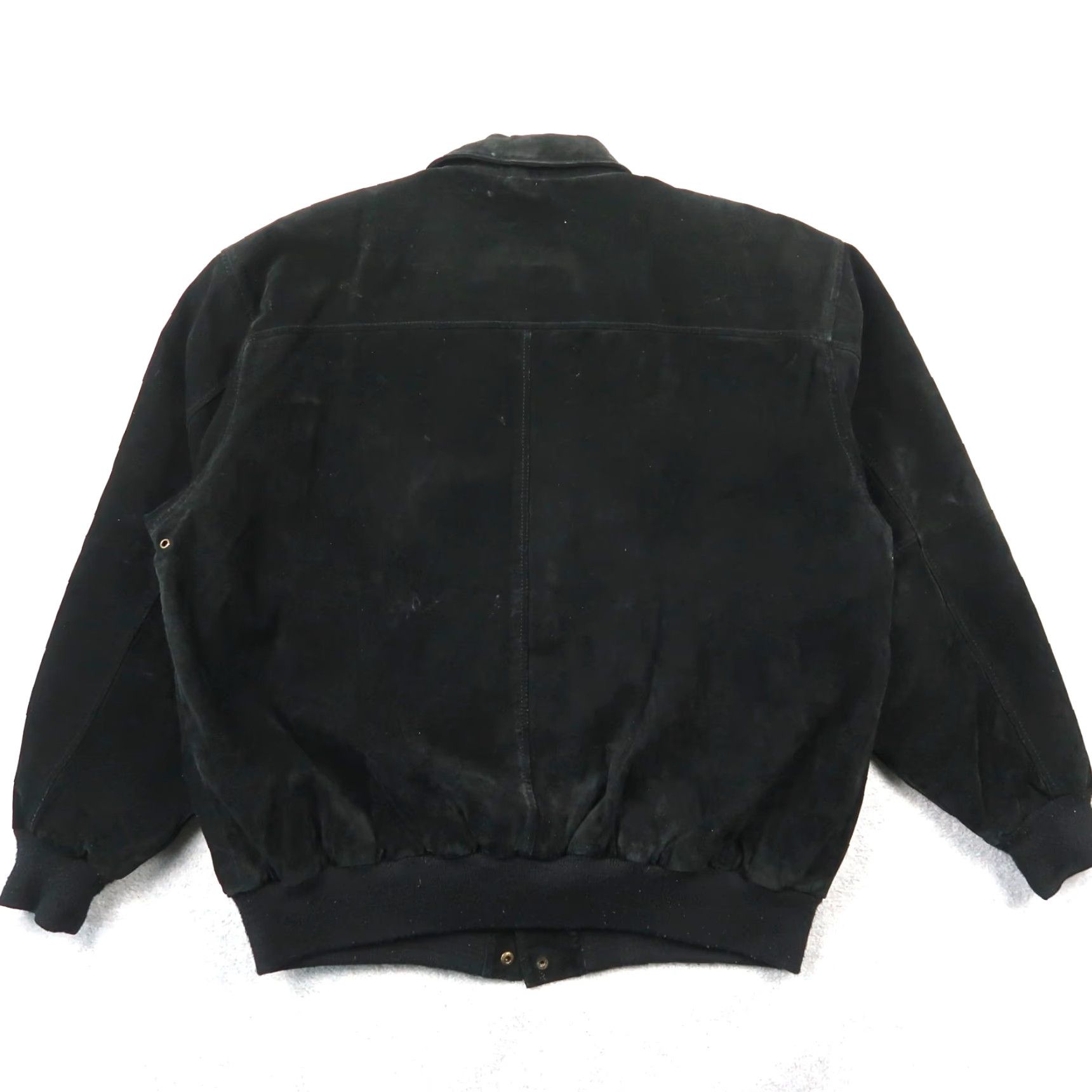 G-III VINTAGE Global Identity Bomber Jacket Leather Suede Black 1X XL Men G-III Mid-Length Zip Pockets Size US XL / EU 56 / 4 - 2 Thumbnail