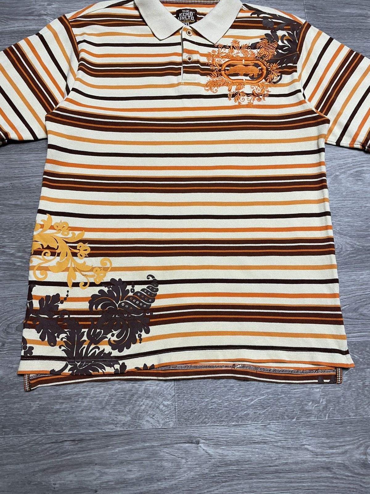 Ecko Unltd. Vintage Ecko Unltd Striped Retro Polo Shirt Hip Hop 90s Size US XL / EU 56 / 4 - 3 Thumbnail