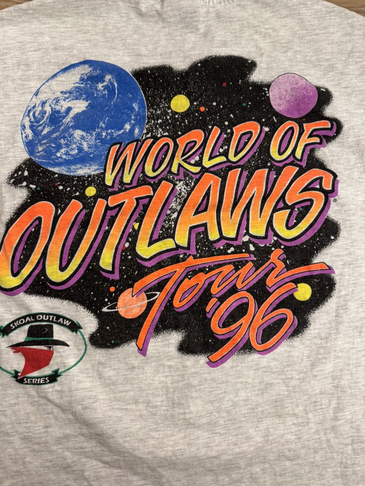 NASCAR 🔥1996 Vintage World of Outlaws Racing Printed T shirt Size US XL / EU 56 / 4 - 10 Thumbnail