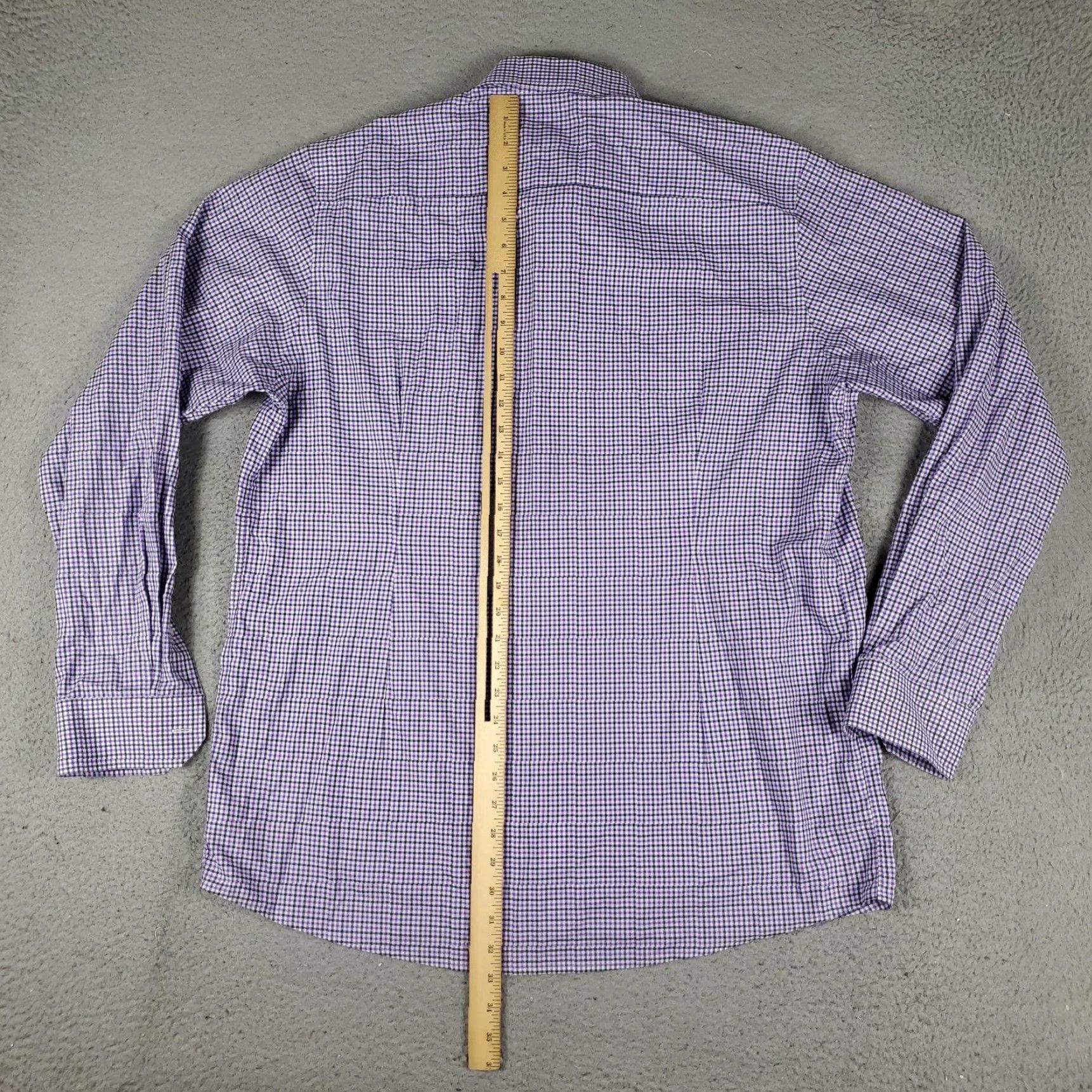 Eton Eton Dress Shirt Mens 2XL Purple Check Long Sleeve Button Up Size 48R - 3 Thumbnail