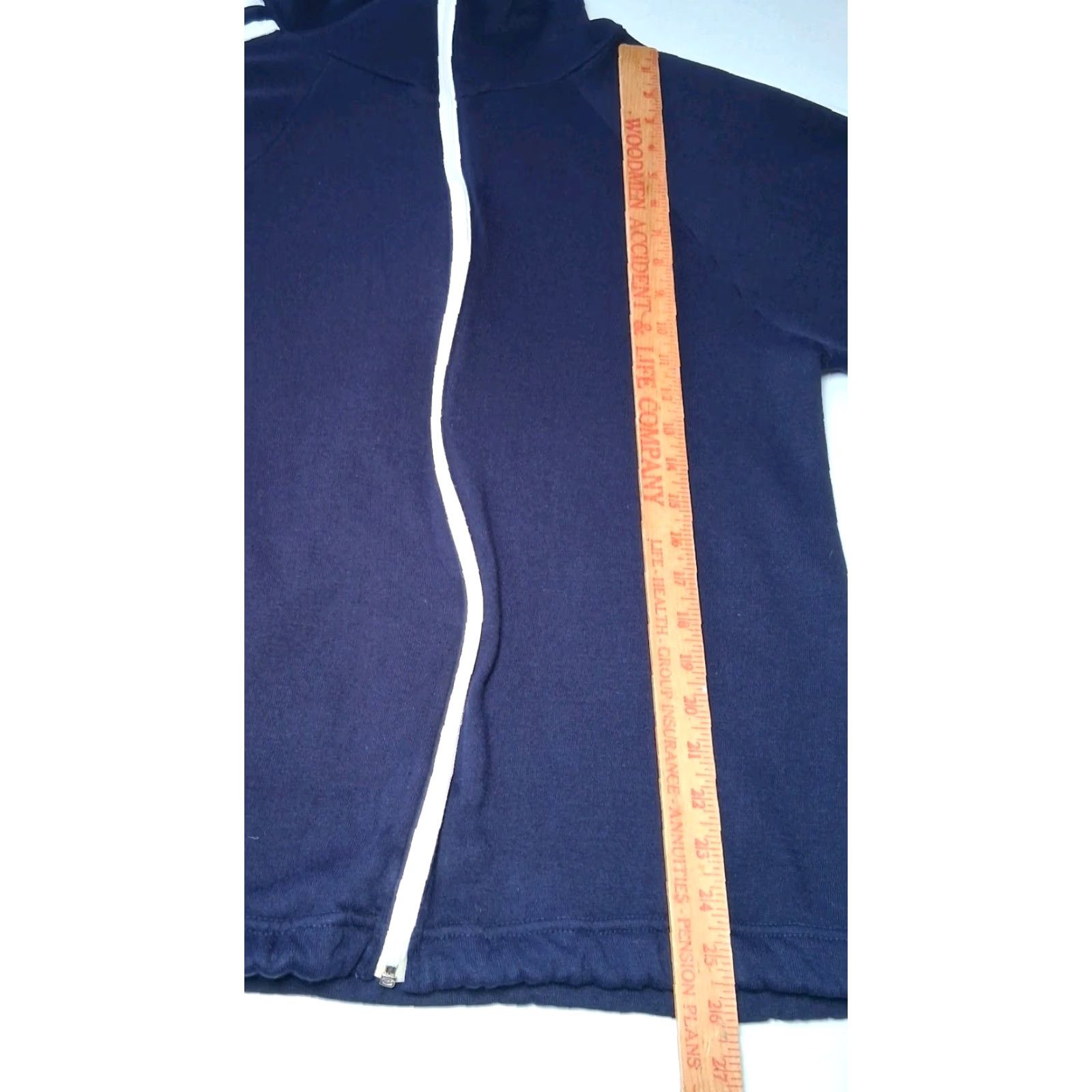 Vintage VINTAGE Track Jacket Men L Full Zip High Neck Collared Stripe Raglan Sleeve Blue-Striped Knit Athletic 1970s 1980s Streetwear Mens Size US L / EU 52-54 / 3 - 5 Thumbnail