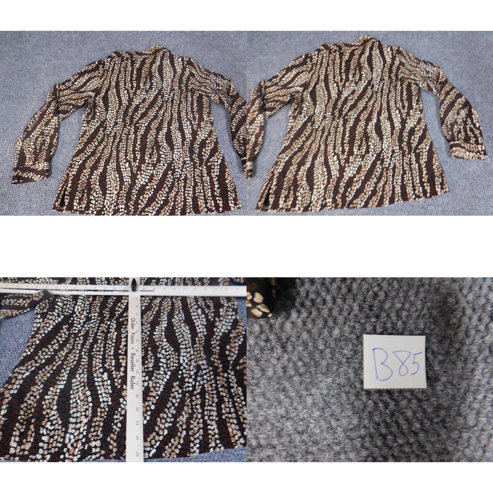 Vintage Notations Button-Up Blouse 1X Plus Brown Short Sleeve Crew Neck Pullover Casual Polyester Floral Down Fit Regular Womens Size XL / US 12-14 / IT 48-50 - 9 Thumbnail