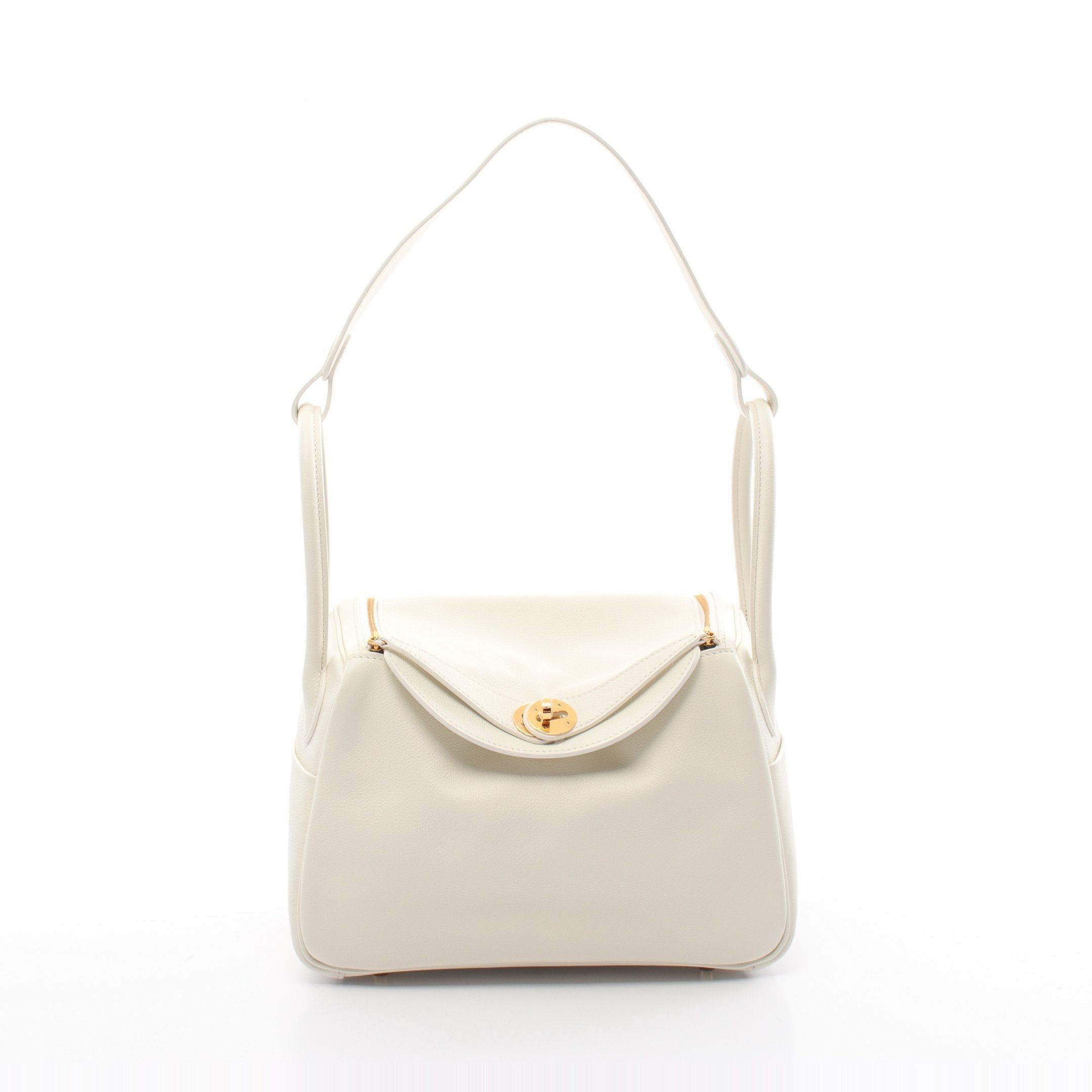 Hermes Hermes Lindy 26 New White Shoulder Bag Evercolor Off Gold Hardware U Stamp Size ONE SIZE - 1 Thumbnail