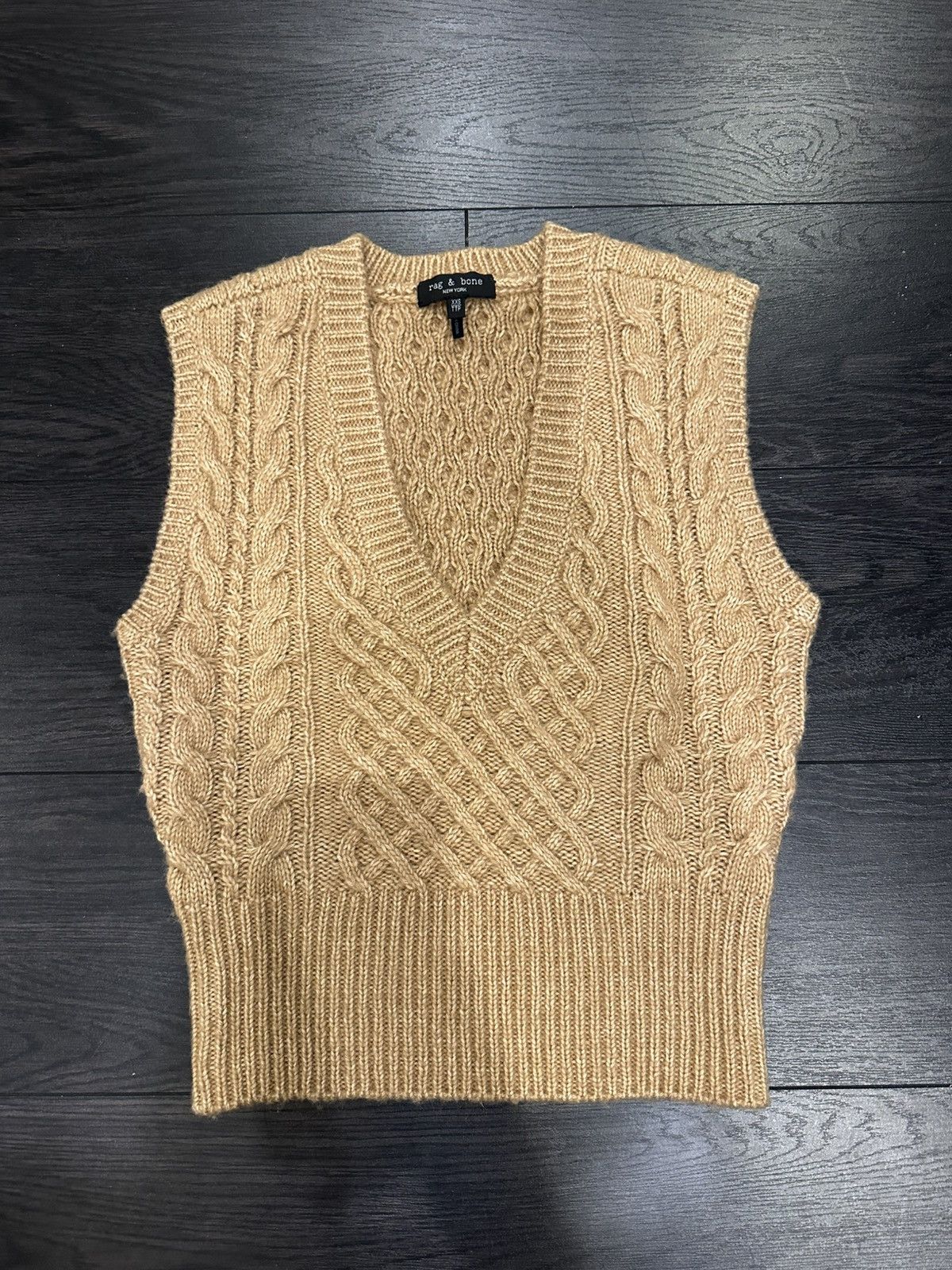Rag & Bone Rag & Bone Carmel cableknit wool vest Size XXS / US 00 / IT 34 - 1 Thumbnail