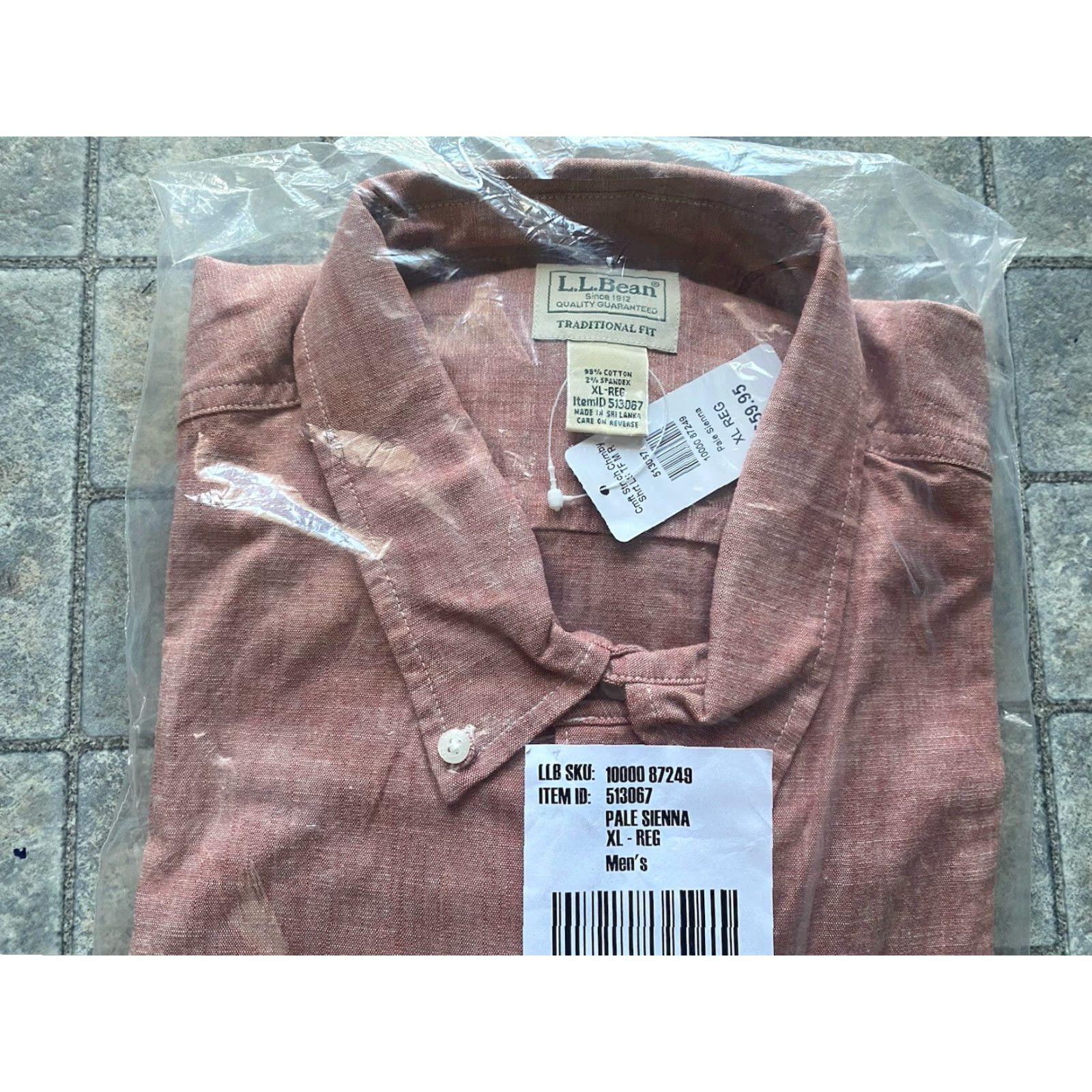 Vintage LL Bean Comfort Stretch XL Long Sleeve Button-Down Shirt Mens Pale Sienna NWT Size US XL / EU 56 / 4 - 4 Thumbnail