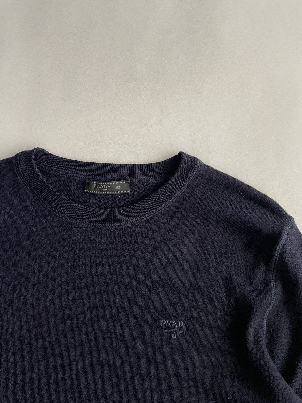 Prada Prada Chest Logo Wool Sweater Size US L / EU 52-54 / 3 - 4 Thumbnail