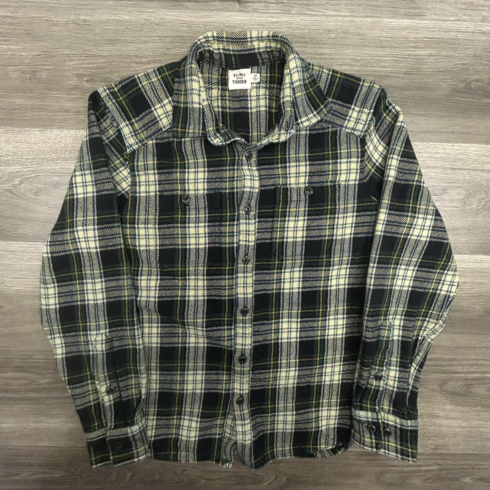 Flint And Tinder Flint And Tinder Flannel Shirt Mens Medium Blue Green Plaid Button Long Sleeve Size US M / EU 48-50 / 2 - 2 Thumbnail