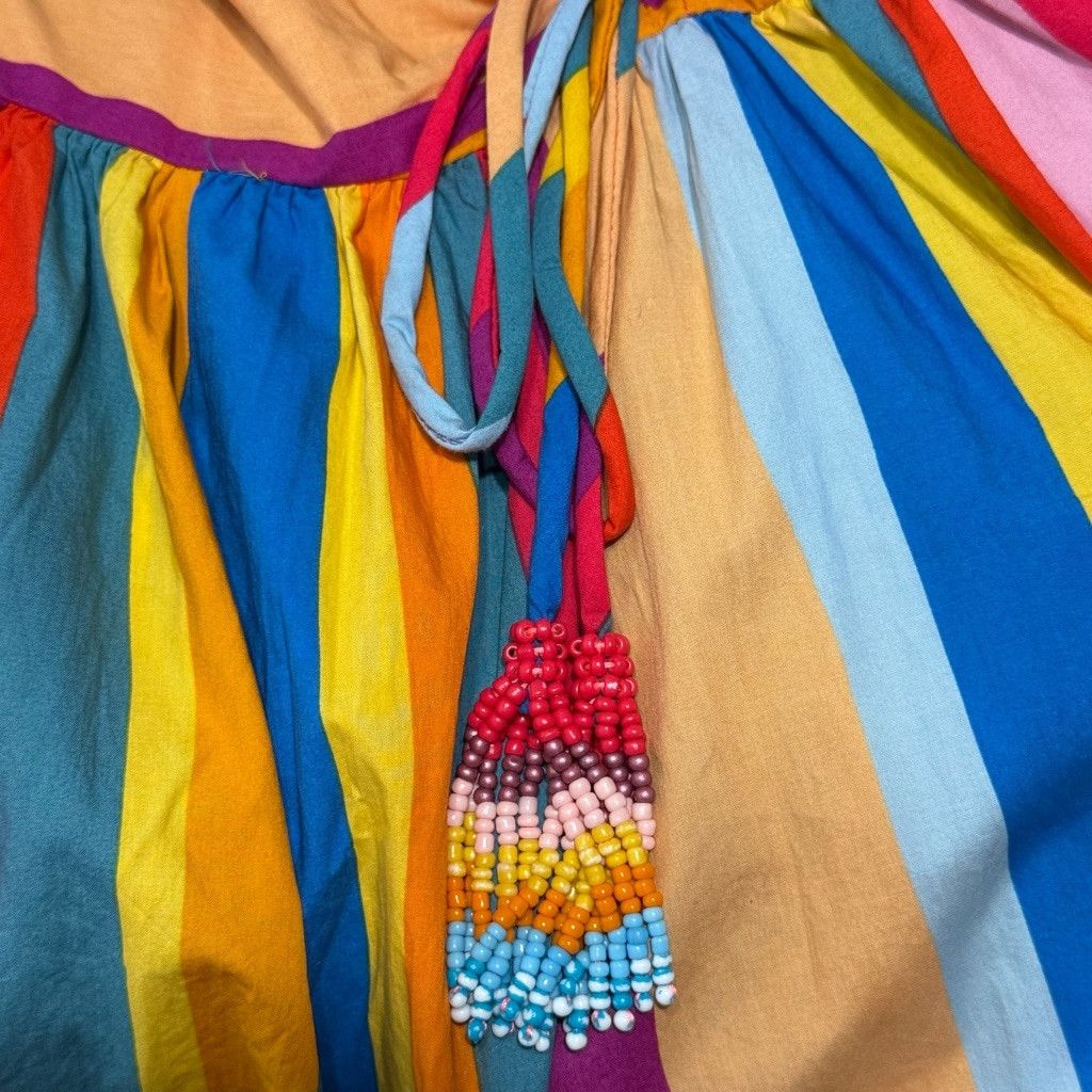 Farm Rio Farm Rio Multicolor Stripe Rainbow Maxi Dress Size S Size L / US 10 / IT 46 - 12 Thumbnail
