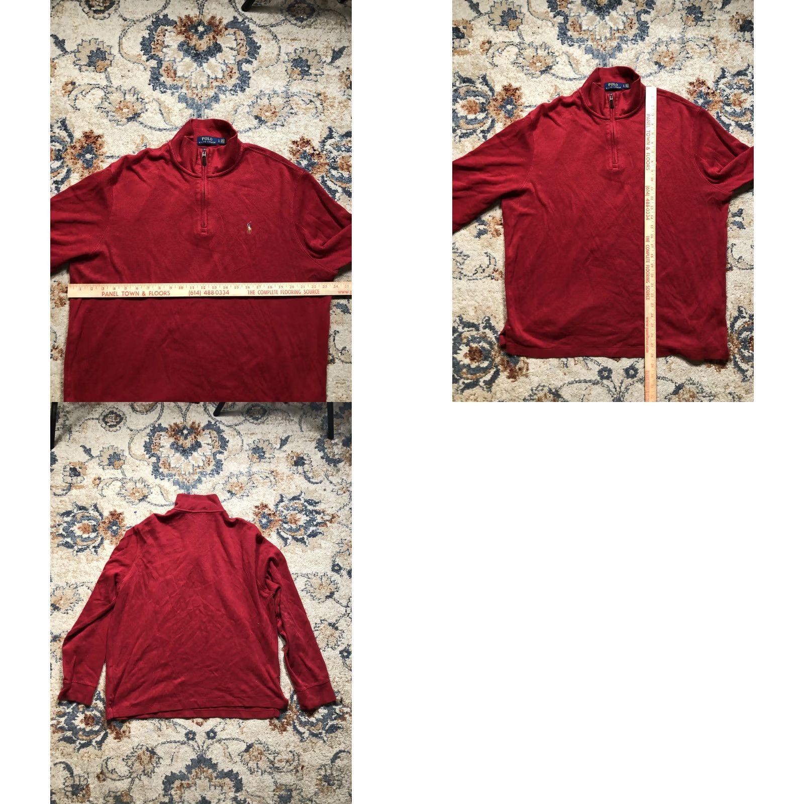 Polo Ralph Lauren Polo Ralph Lauren Sweater Mens Large Red Estate Rib Quarter Zip Knit Pullover Size US L / EU 52-54 / 3 - 8 Thumbnail