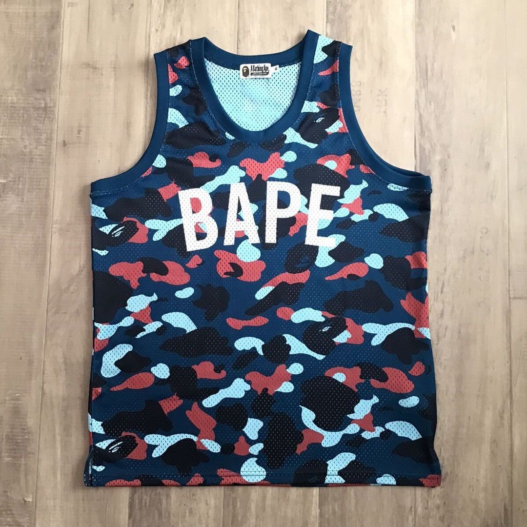 Bape BAPE Blue multi camo basketball tank top a bathing ape Size US XL / EU 56 / 4 - 1 Thumbnail
