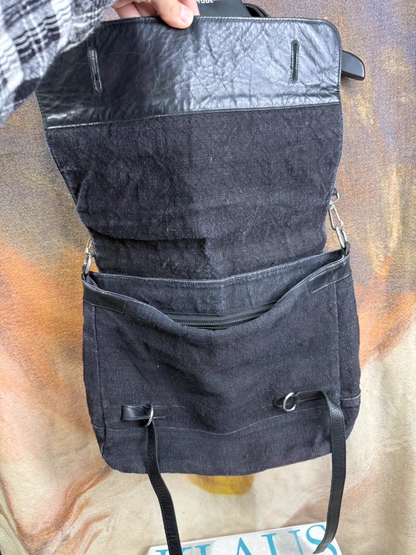 Yohji Yamamoto Yohji Yamamoto Linen Leather Crossbody Bag K20 Size ONE SIZE - 3 Thumbnail