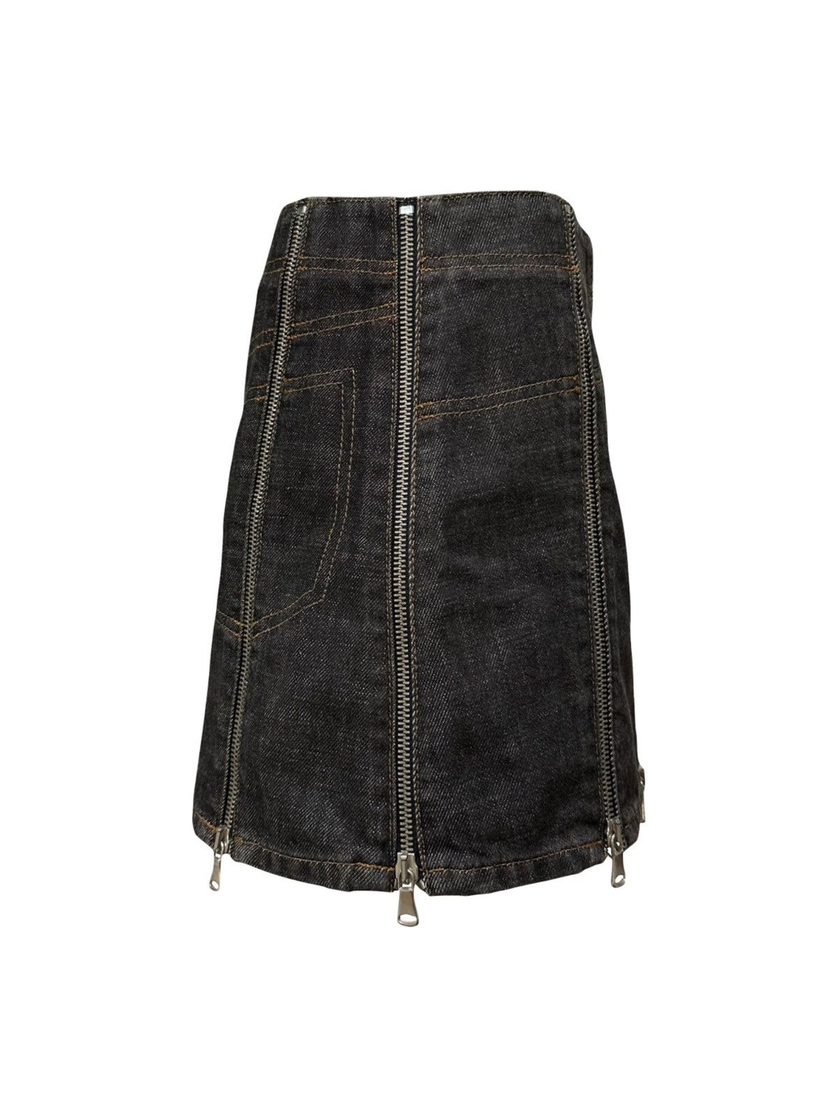 Dolce & Gabbana D&G Spring Summer 2003 Zipper Panel Denim Mini Skirt Size 28" / US 6 / IT 42 - 3 Thumbnail