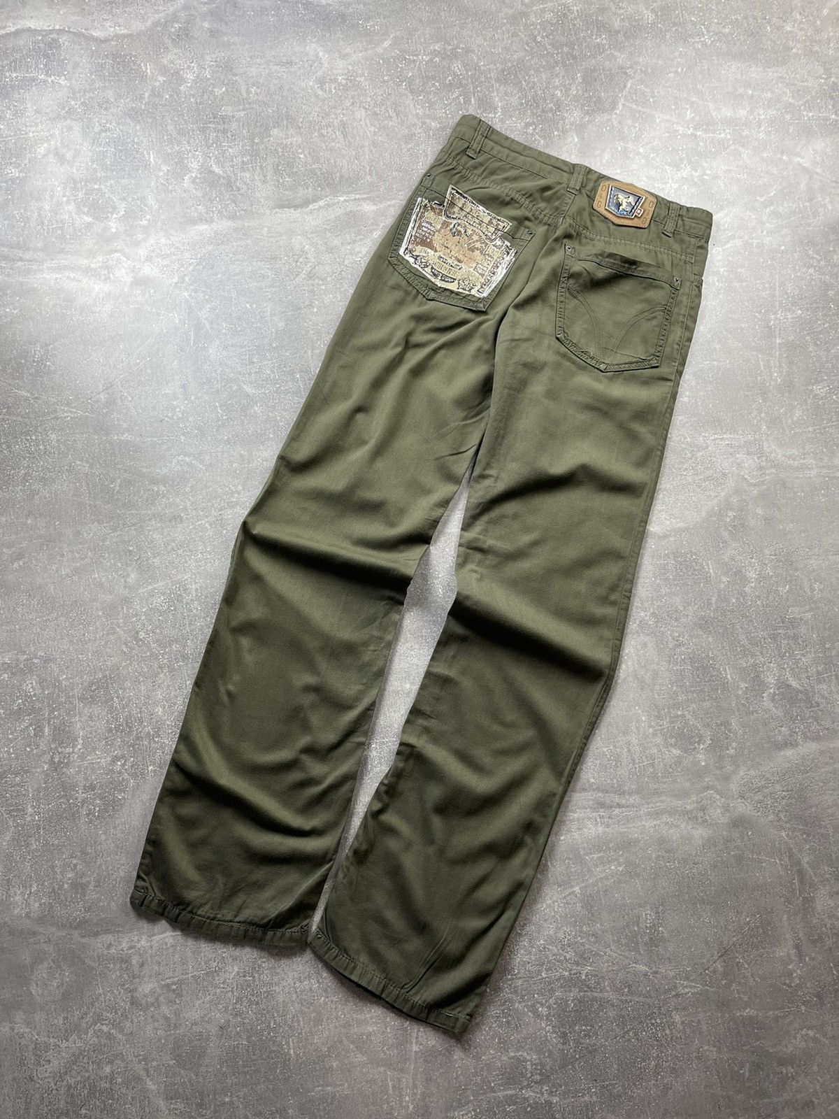 Dolce & Gabbana Dolce & Gabbana Vintage Green Distressed Logo Patch Pants Size US 32 / EU 48 - 1 Thumbnail