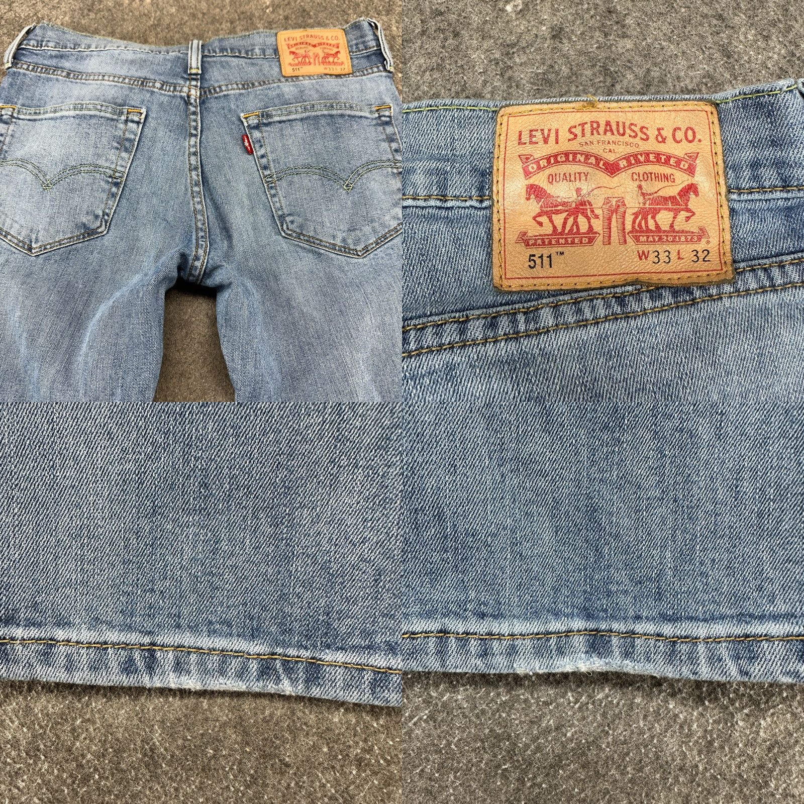 Levi's Levi's 511 Jeans Mens 33x32 Blue Slim Straight Jeans Stretch Denim Medium Wash 5-Pocket Mens Size US 33 - 8 Thumbnail