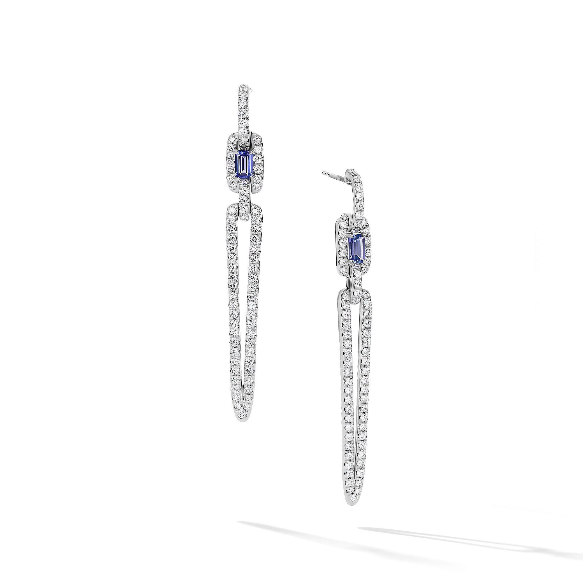 David Yurman o1w1db10325 Earrings in 18K White Gold with Diamonds 58.5mm Size ONE SIZE - 1 Thumbnail
