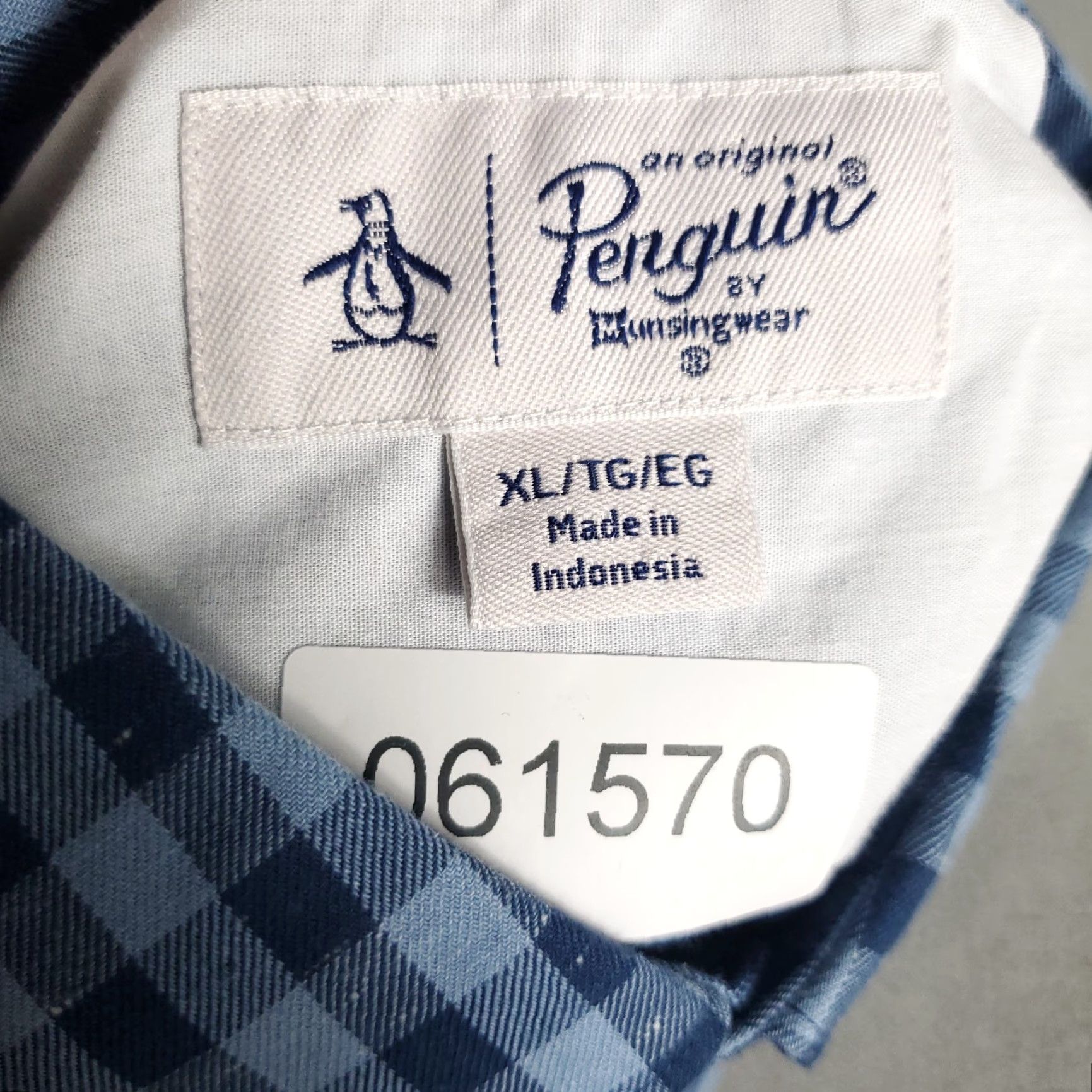 Original Penguin Original Penguin Check Button-Up Shirt Mens XL Blue Casual Long Sleeve Size US XL / EU 56 / 4 - 7 Thumbnail