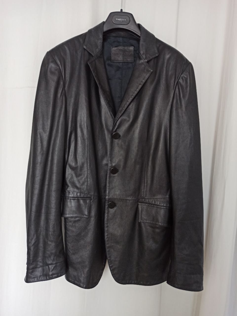 Giorgio Armani Giorgio Armani Single-breasted, nappa-leather jacket Size 50S - 4 Thumbnail
