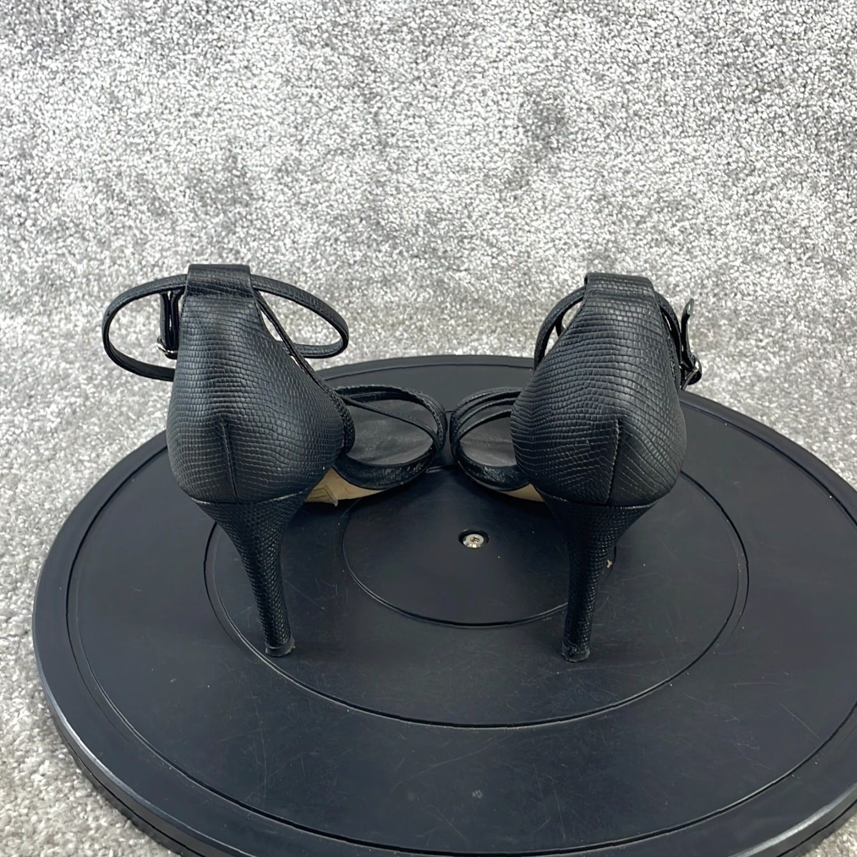 Free People VINTAGE Free People Women's Sandals Adult 8.5 Black Leather Strappy High Heel Stiletto Casual Summer Size US 9 / IT 39 - 7 Thumbnail