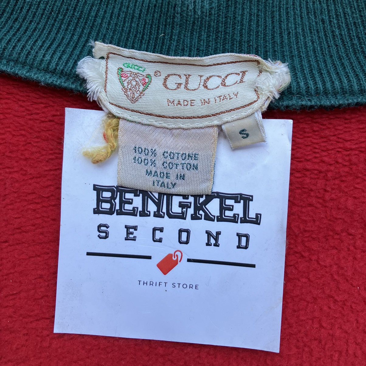 Gucci × Vintage GUCCI CARGIGAN VINTAGE 90s " RARE " EMBROIDERED LOGO Size US S / EU 44-46 / 1 - 7 Thumbnail