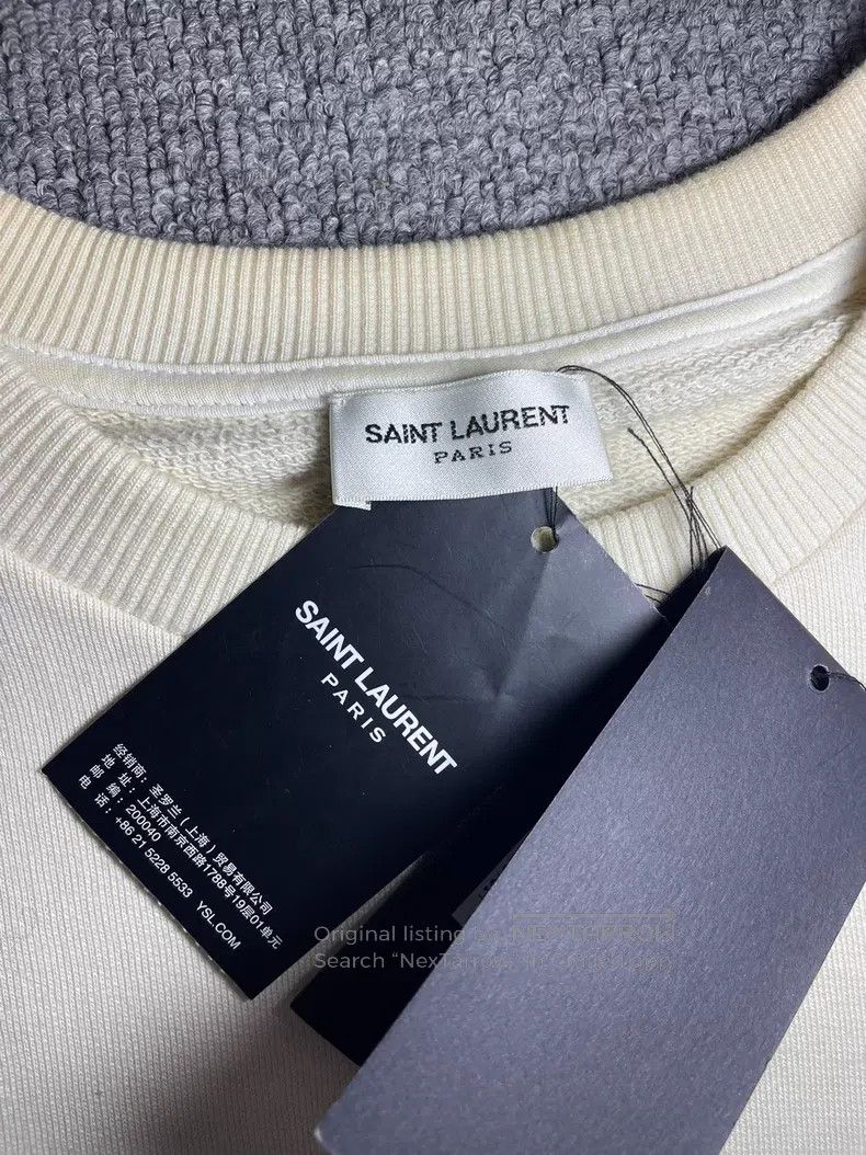 Saint Laurent Paris Saint Laurent Paris Off-White Round Neck Palm Tree Hoodie Size US M / EU 48-50 / 2 - 4 Thumbnail