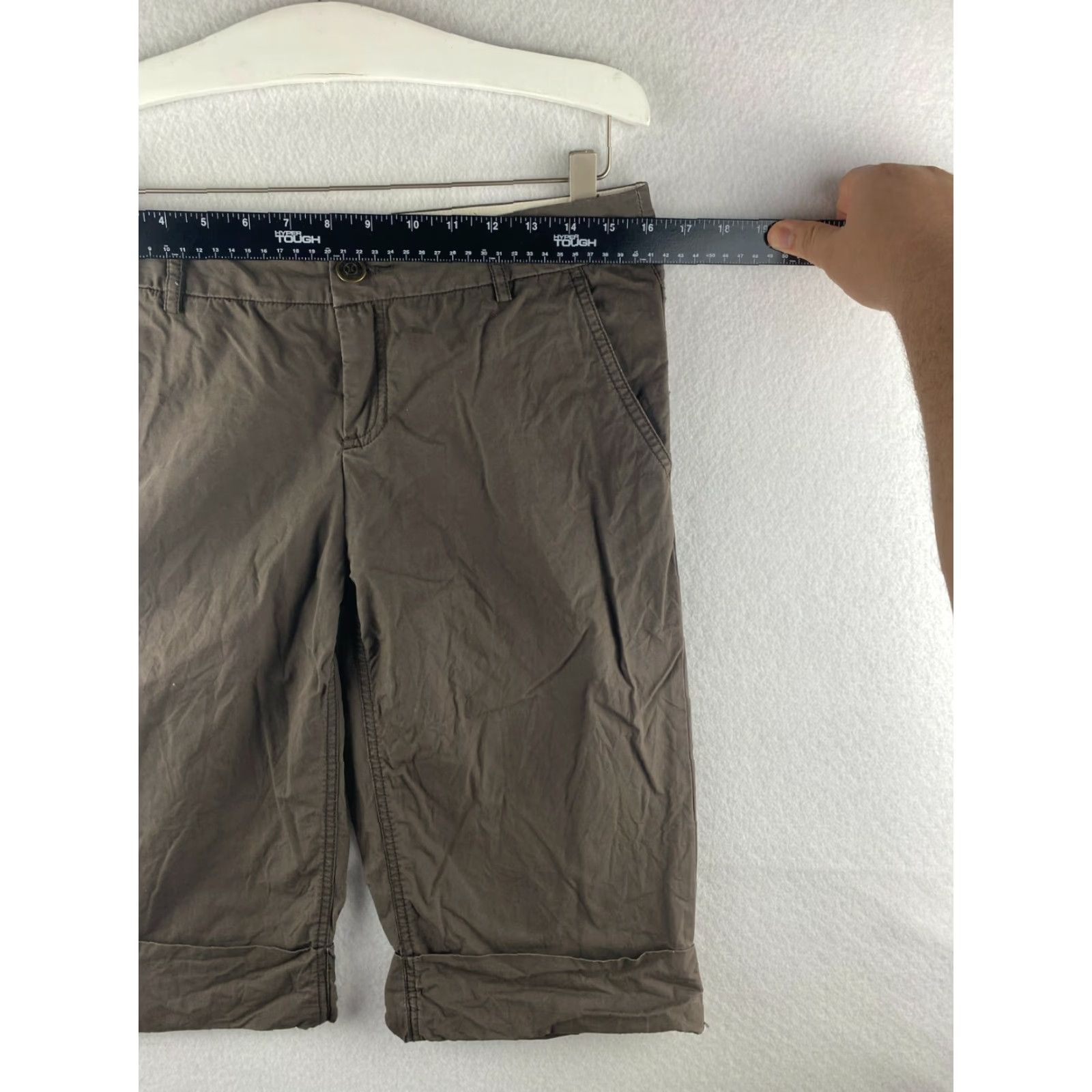 Hurley Hurley Womens Bermuda Shorts 7 Brown Flat Front Zip Pockets 100% Cotton Mid Rise Slim Casual Shirt Size 28" / US 6 / IT 42 - 3 Thumbnail