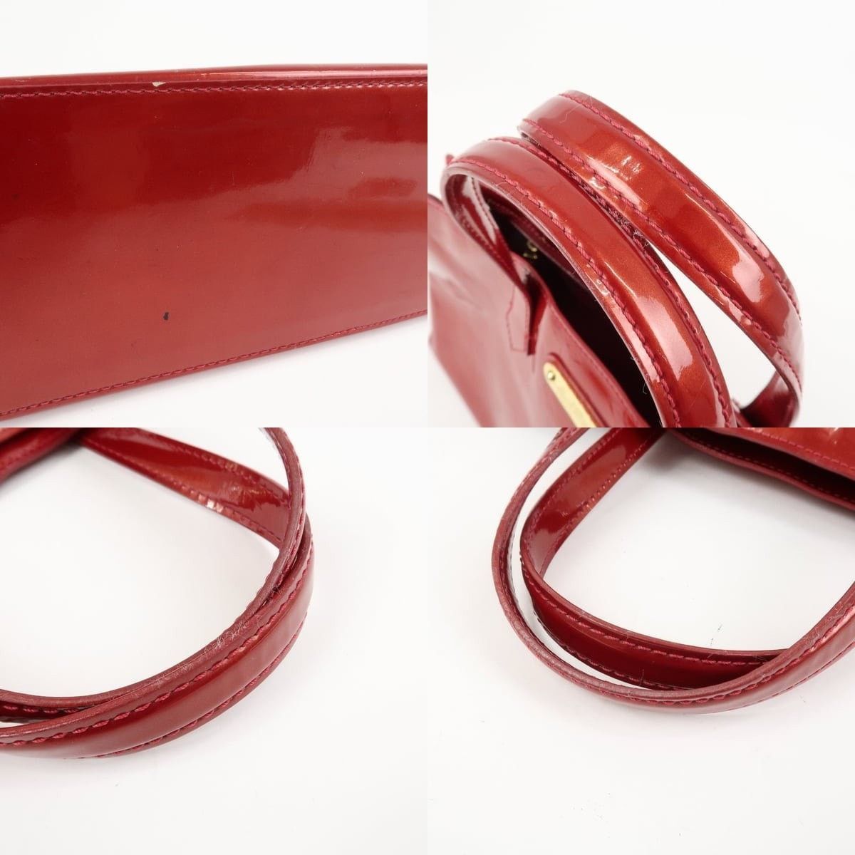 Louis Vuitton Louis Vuitton Monogram Vernis Wilshire PM Tote Red Size ONE SIZE - 4 Thumbnail