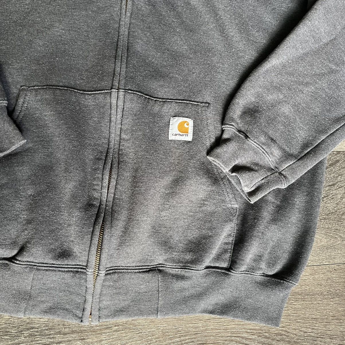 Carhartt Vintage 2000s Carhartt Small Logo Washed Grey Zip Up Hoodie Size US L / EU 52-54 / 3 - 3 Thumbnail