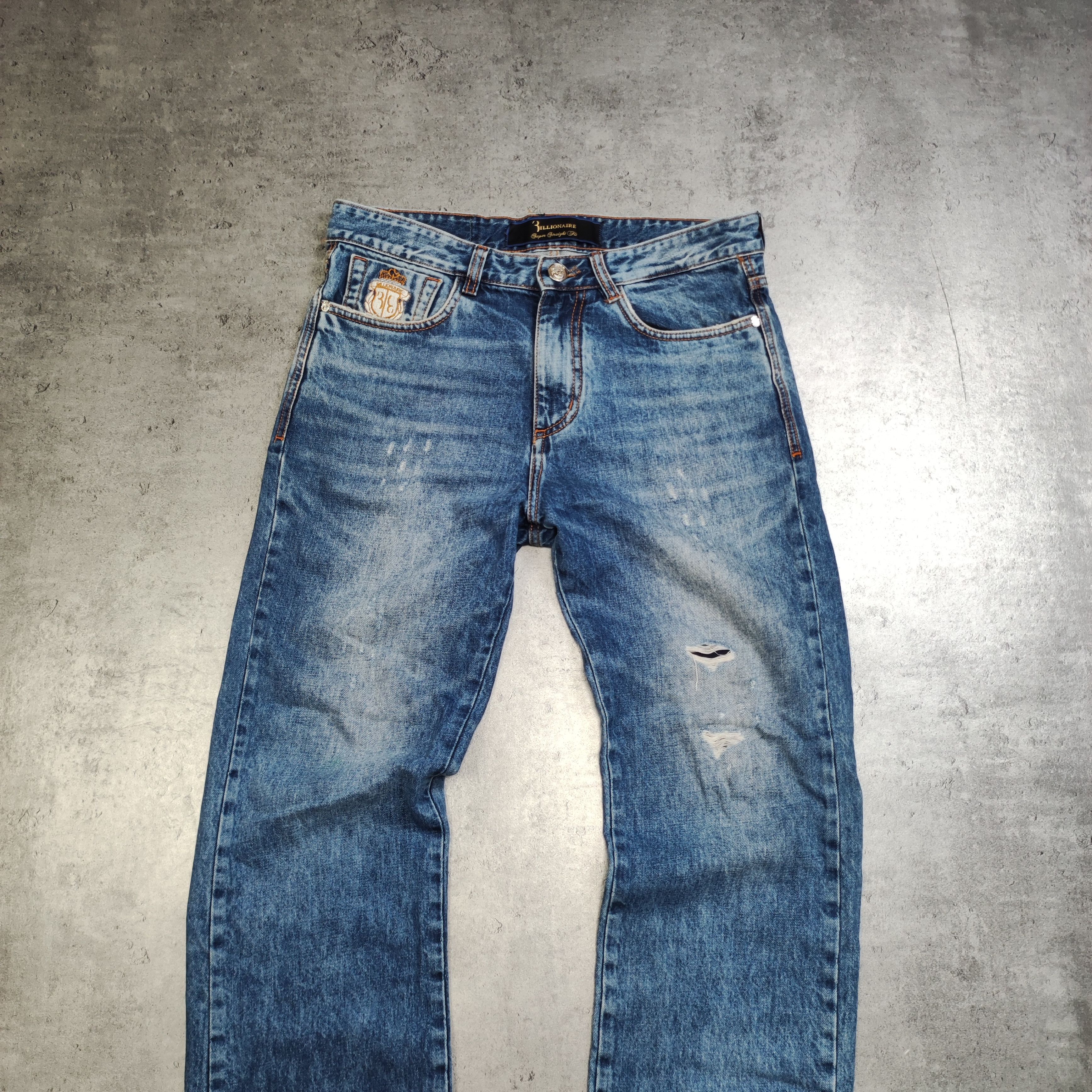 Billionaire Couture RARE Billionaire Couture Italy Crocodile Distressed Denim Size US 32 / EU 48 - 3 Thumbnail