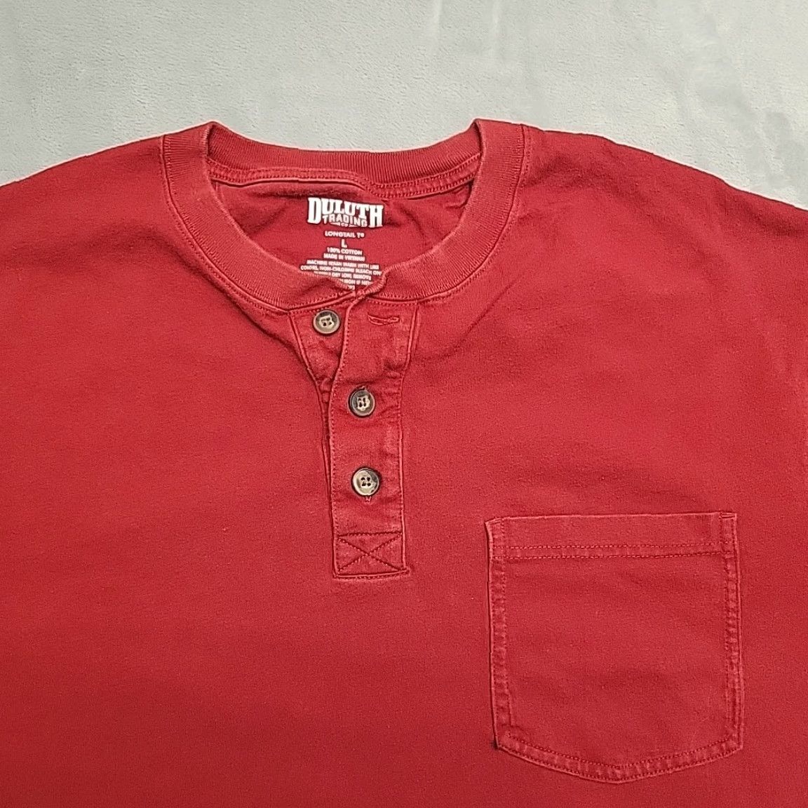 Duluth Trading Company Duluth Trading Co Shirt Mens Large Red Henley Long Sleeve Longtail Cotton Casual Size US L / EU 52-54 / 3 - 2 Thumbnail
