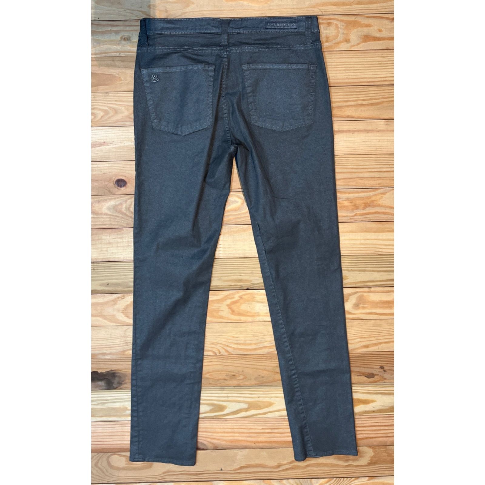 Rock & Republic Rock & Republic Berlin Metallic Skinny Jeans Womens 12 32x31 Size 34" / US 12 / IT 48 - 2 Thumbnail