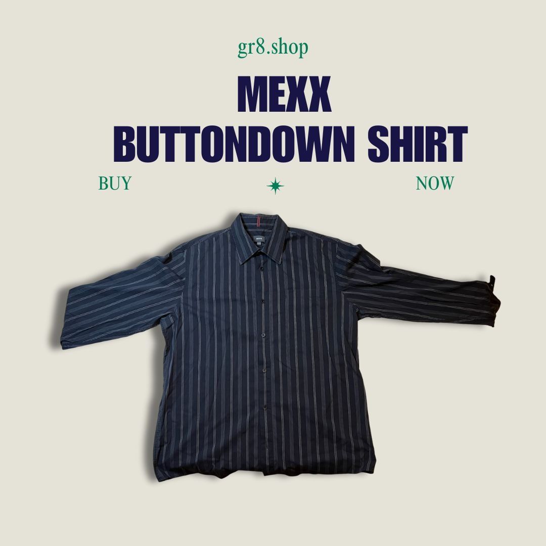 Mexx Mexx Mens Striped Button-Down Shirt XXL Navy & White Long Sl Size US XXL / EU 58 / 5 - 1 Thumbnail