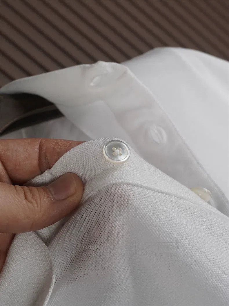 Hermes Hermes White Slim Fit Short Sleeve Polo Size US M / EU 48-50 / 2 - 7 Thumbnail