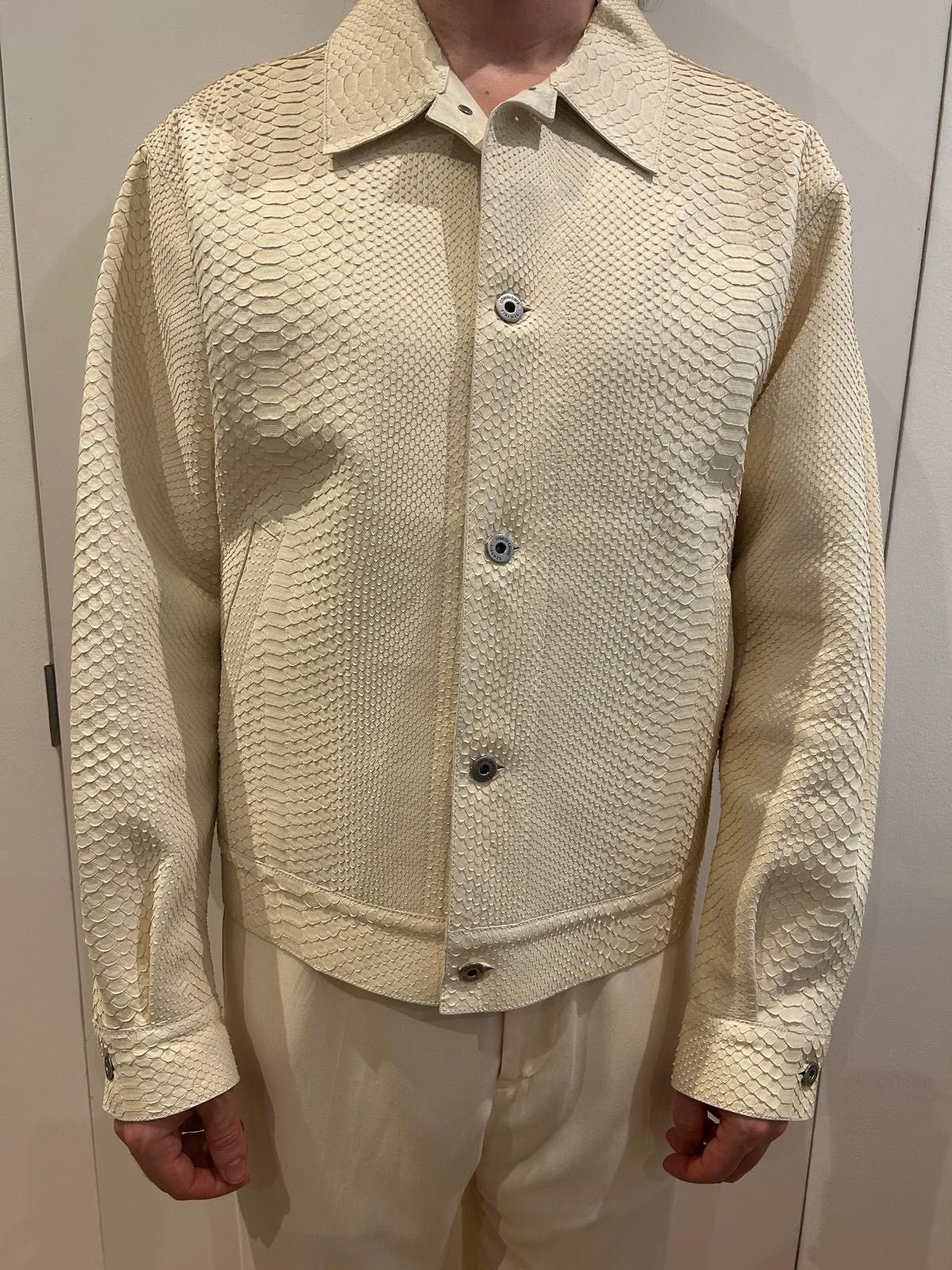 Roberto Cavalli Roberto Cavalli Burmese Python Snakeskin Jacket – Ivory – 52 Size US L / EU 52-54 / 3 - 9 Thumbnail