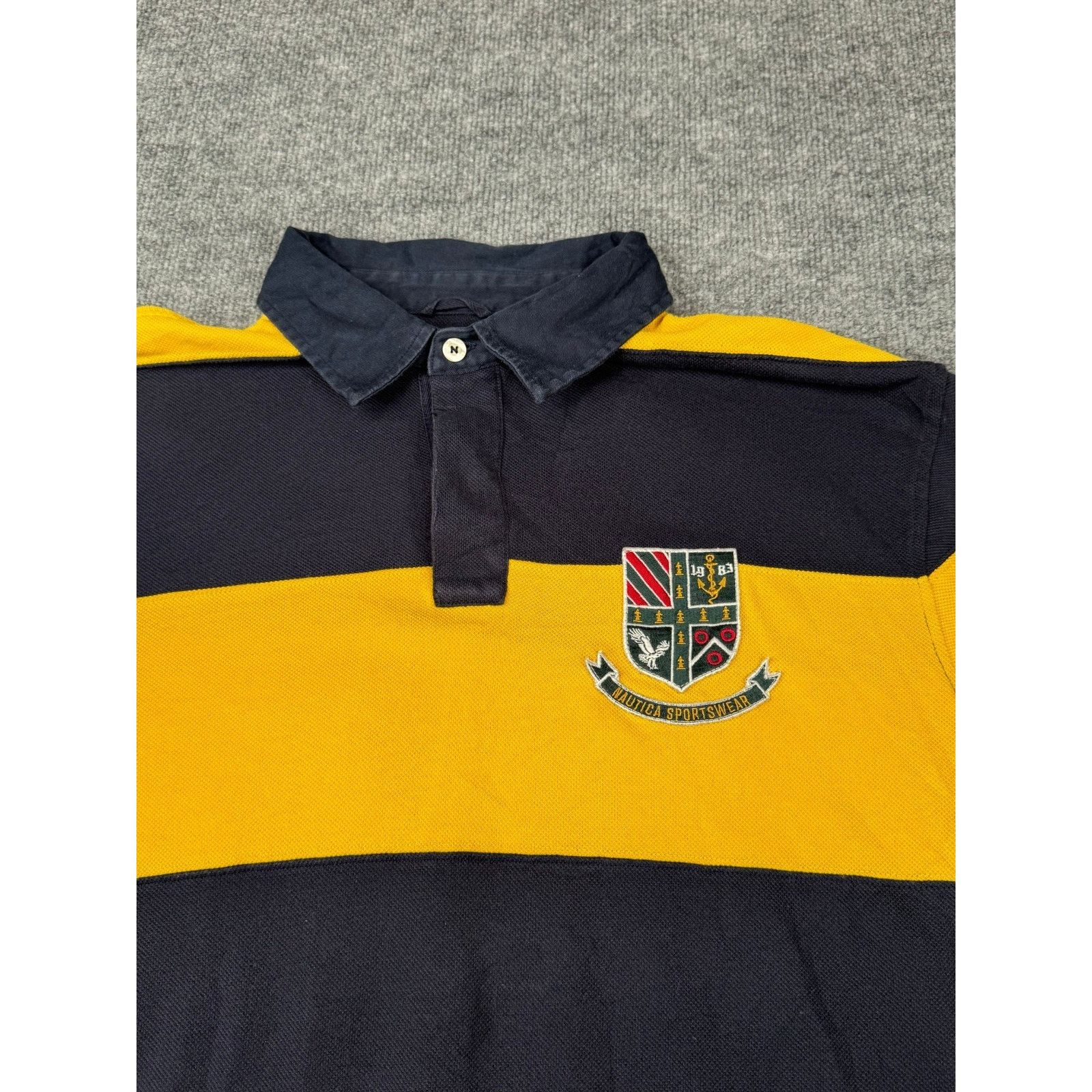 Nautica Vtg Nautica Sportswear Rugby Polo Shirt XL Striped Crest Size US XL / EU 56 / 4 - 14 Thumbnail