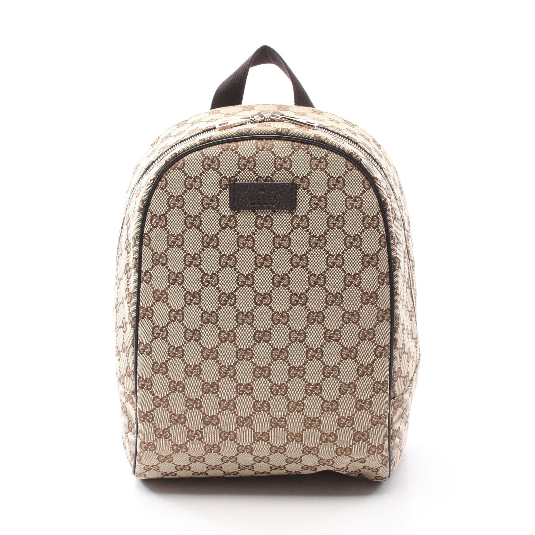 Gucci Gucci Backpack Rucksack Canvas Leather Beige Dark Brown Size ONE SIZE - 1 Thumbnail